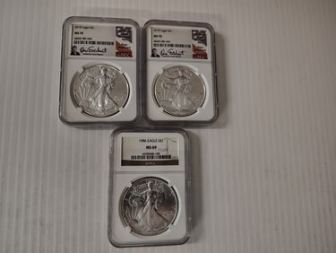(3) graded silver eagles