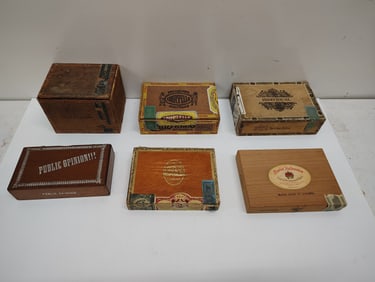 (6) cigar boxes