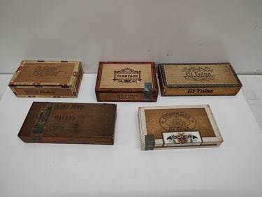 (5) cigar boxes
