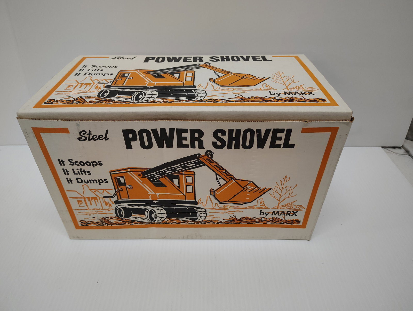 toys: marx power shovel in box never played with mint condition