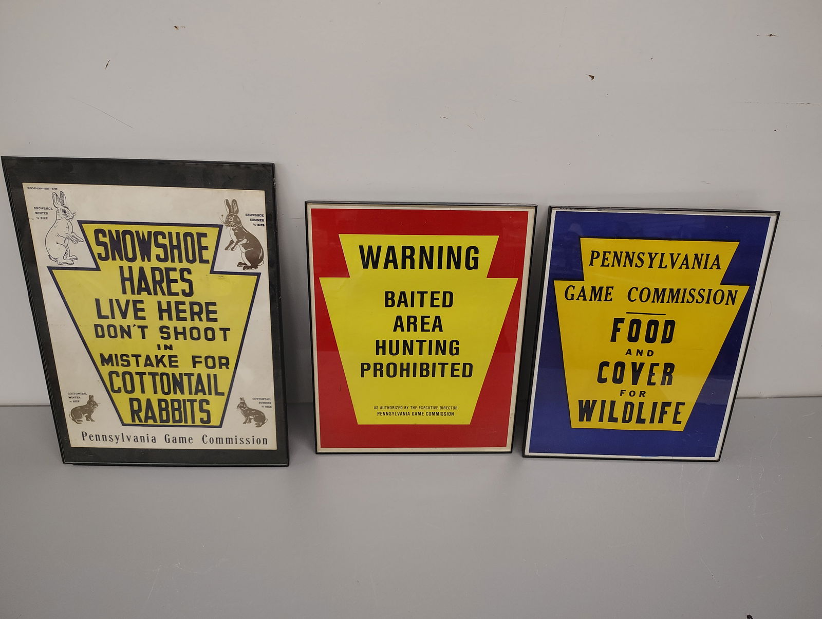 posters: 3 pa game commission posters framed