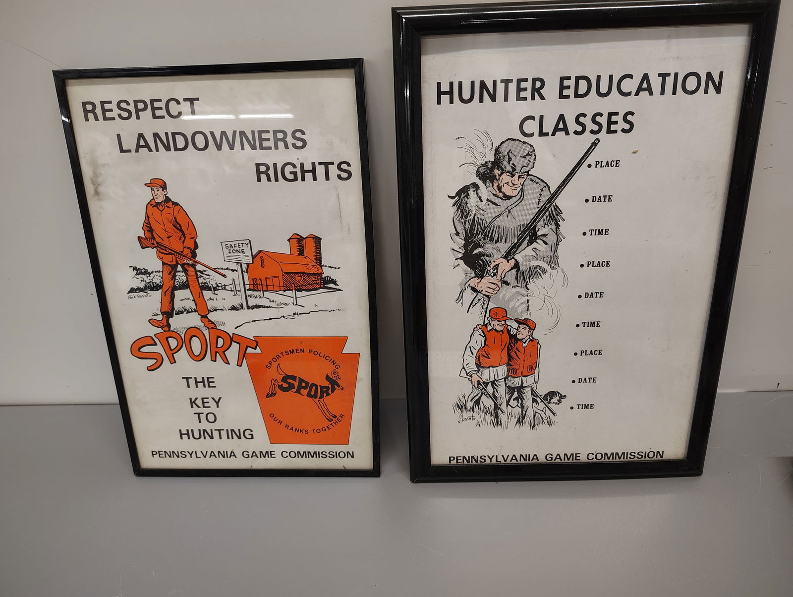Posters: 2 pa game commission posters framed