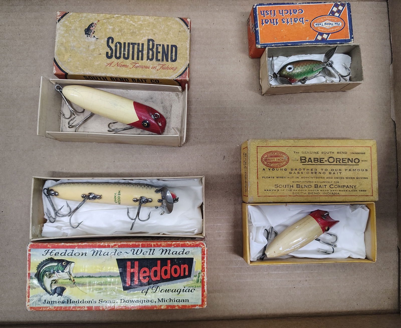 Fishing items: Heddon vmap south bend babe shakespeare midget spinner