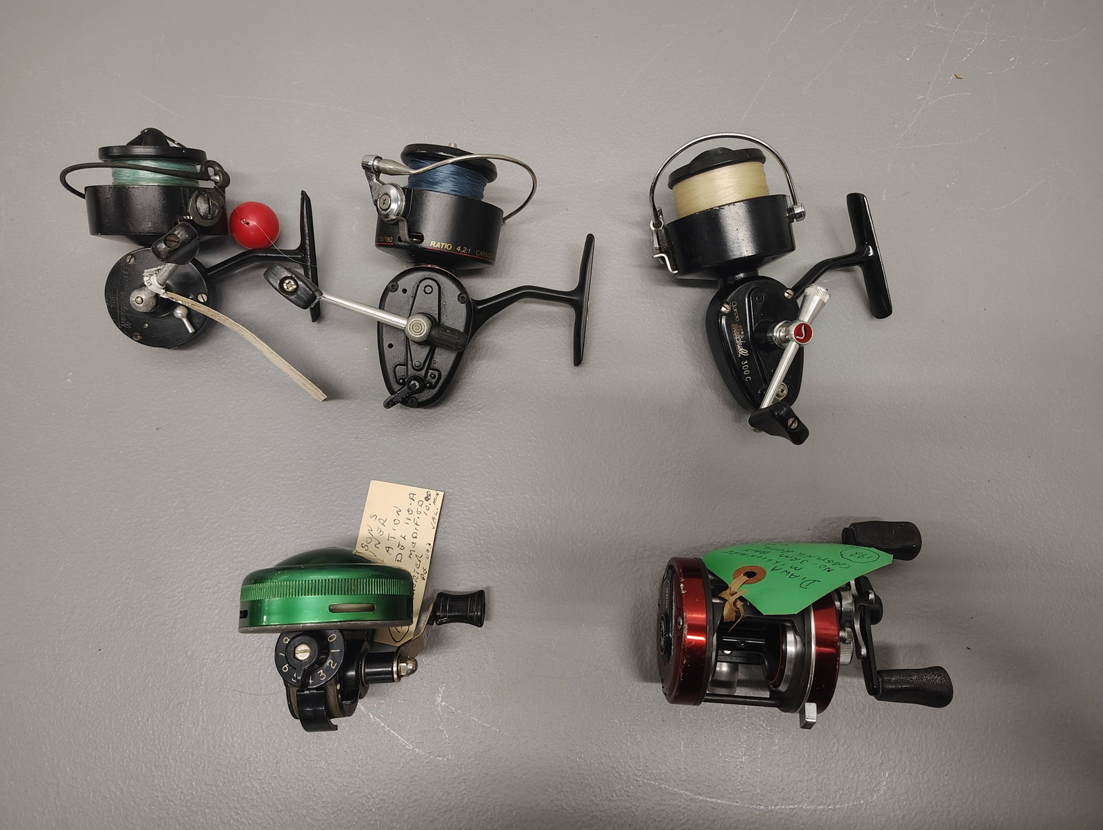Fishing items: johnsons spinner citation model 110-A Diawa millionaire no.3RM mitchell mitchelln300c garcia mitchell mod. 304