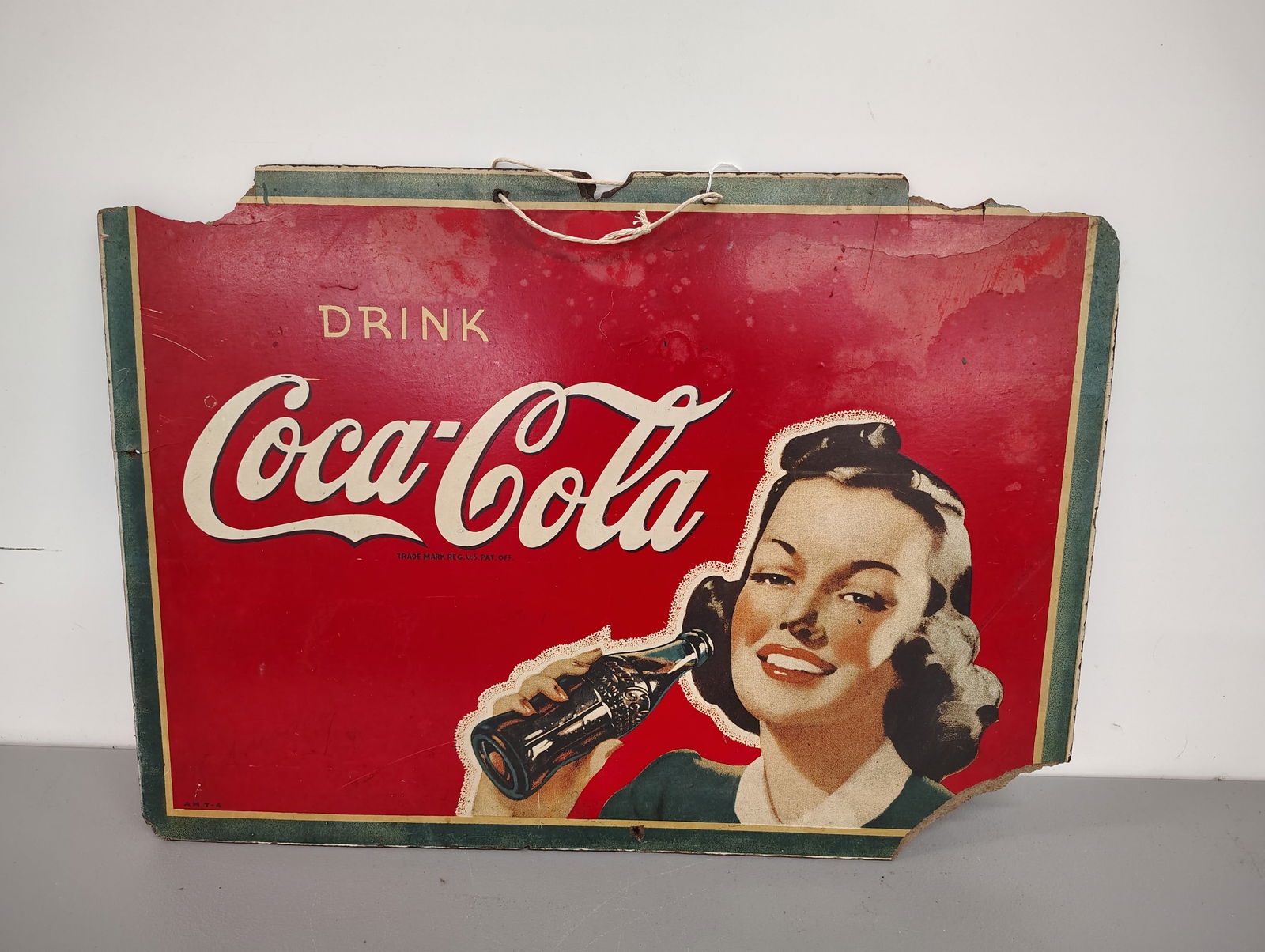 Sign: Coca-Cola sign masonite
