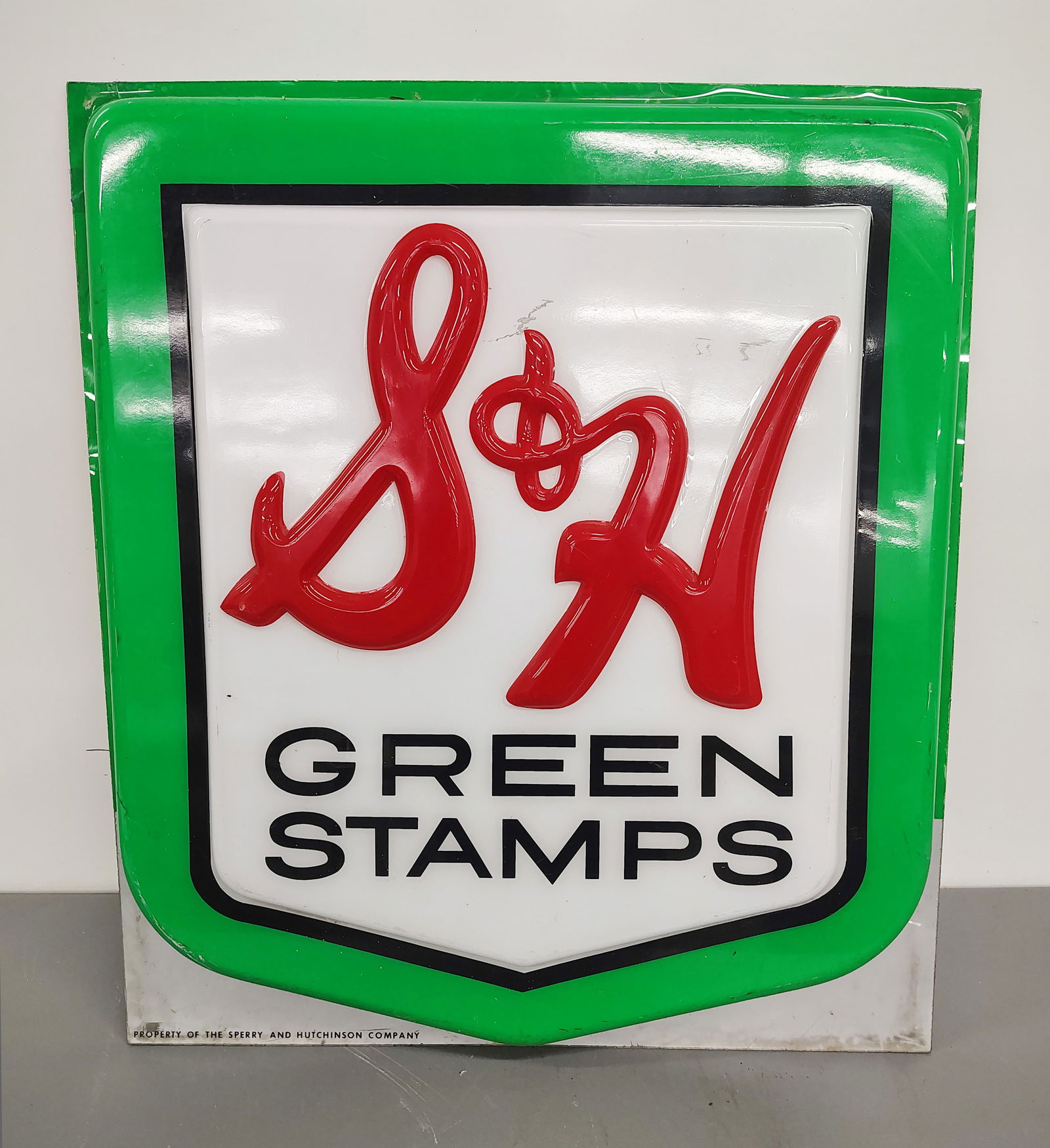 Sign: Green Stamps plastic sign