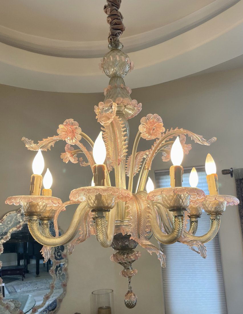 Venetian Murano Blown Glass Chandelier (1 of 3)