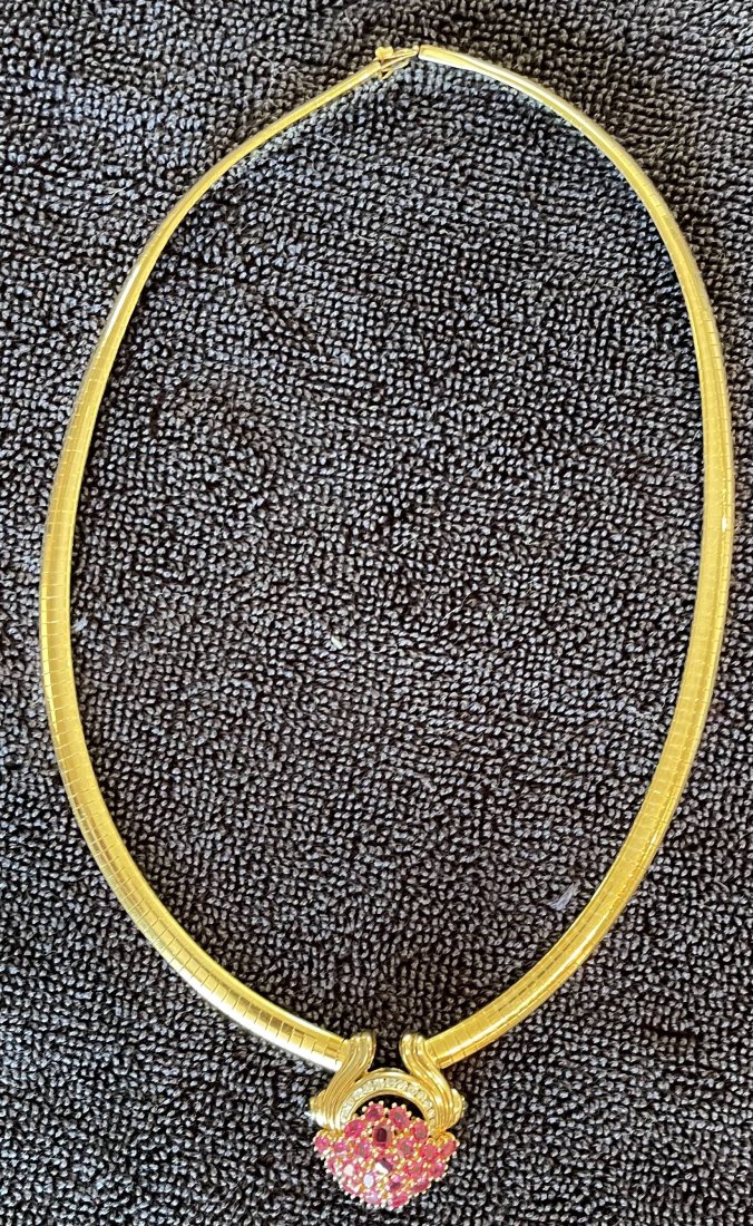 18K Gold Ruby Necklace (1 of 2)