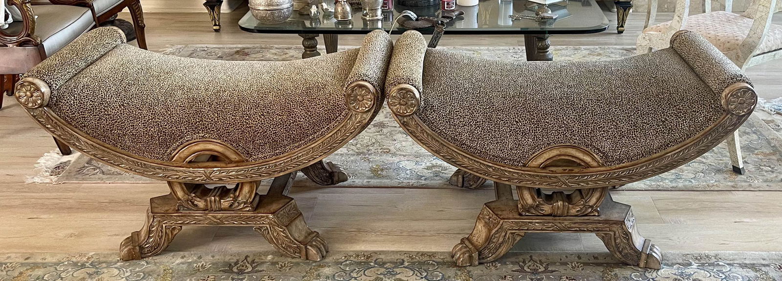 Pair of French Settees: 40" x 24"