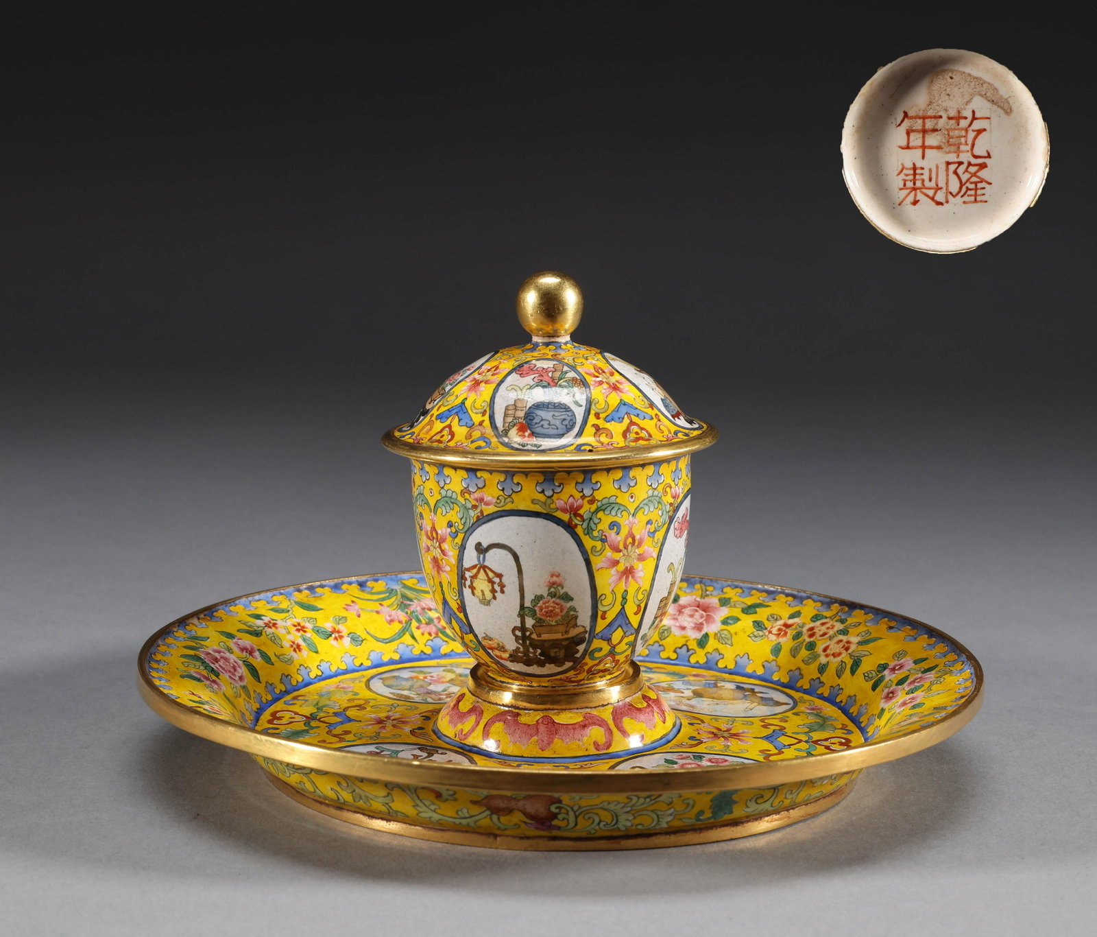 Copper enamel colored tea cup in Qing Dynasty (1 of 10)