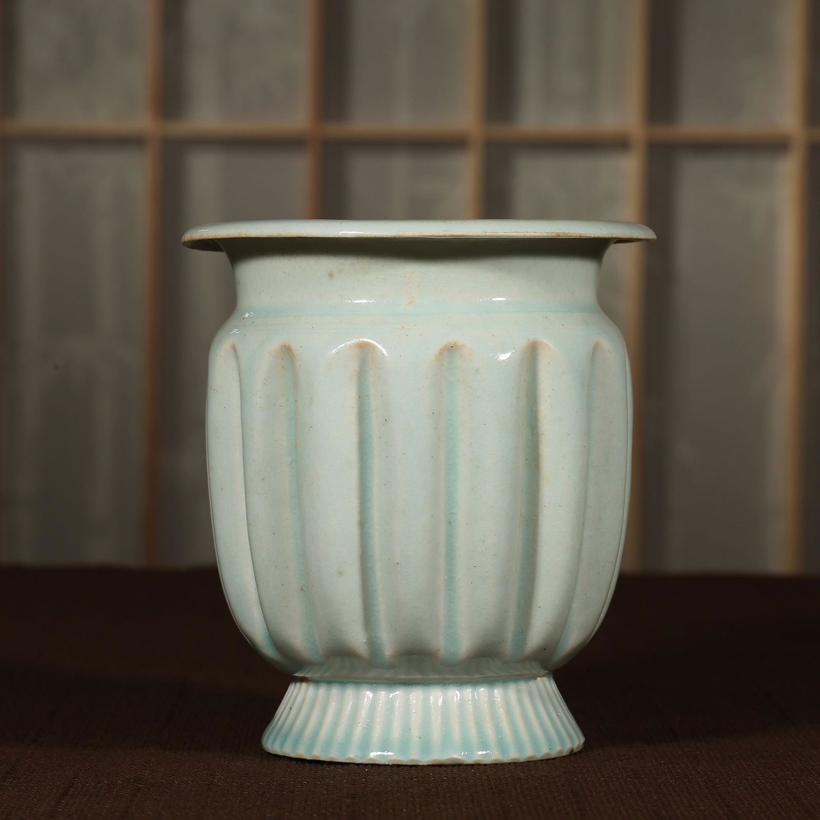 Green glazed melon arris pot of Hutian kiln in Southern Song Dynasty, China (1 of 9)