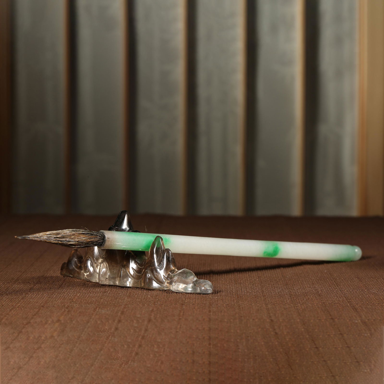 A set of Chinese Qing Dynasty crystal pen holder brushes (1 of 13)