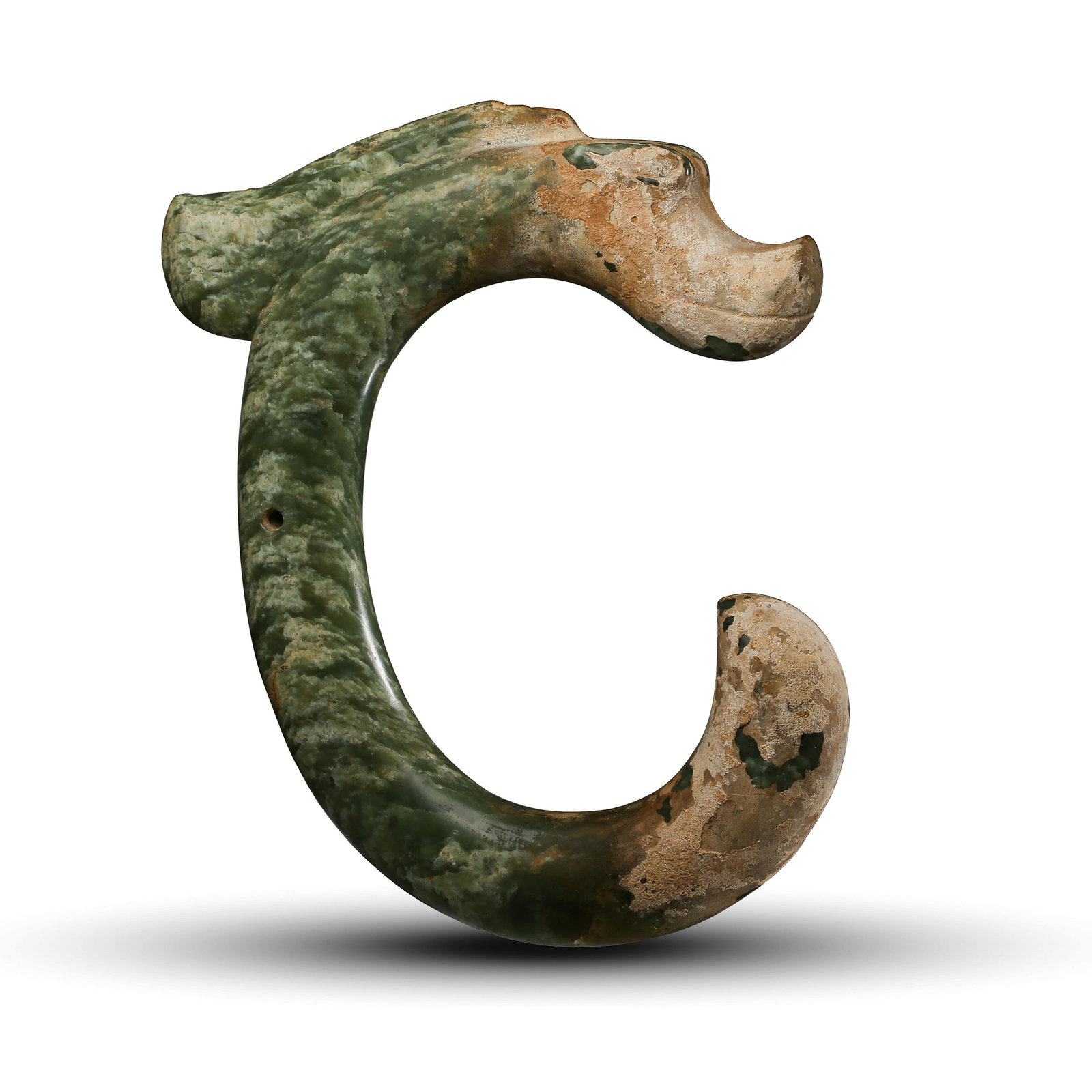 Hotan jade C-shaped dragon in Hongshan period of China (1 of 9)