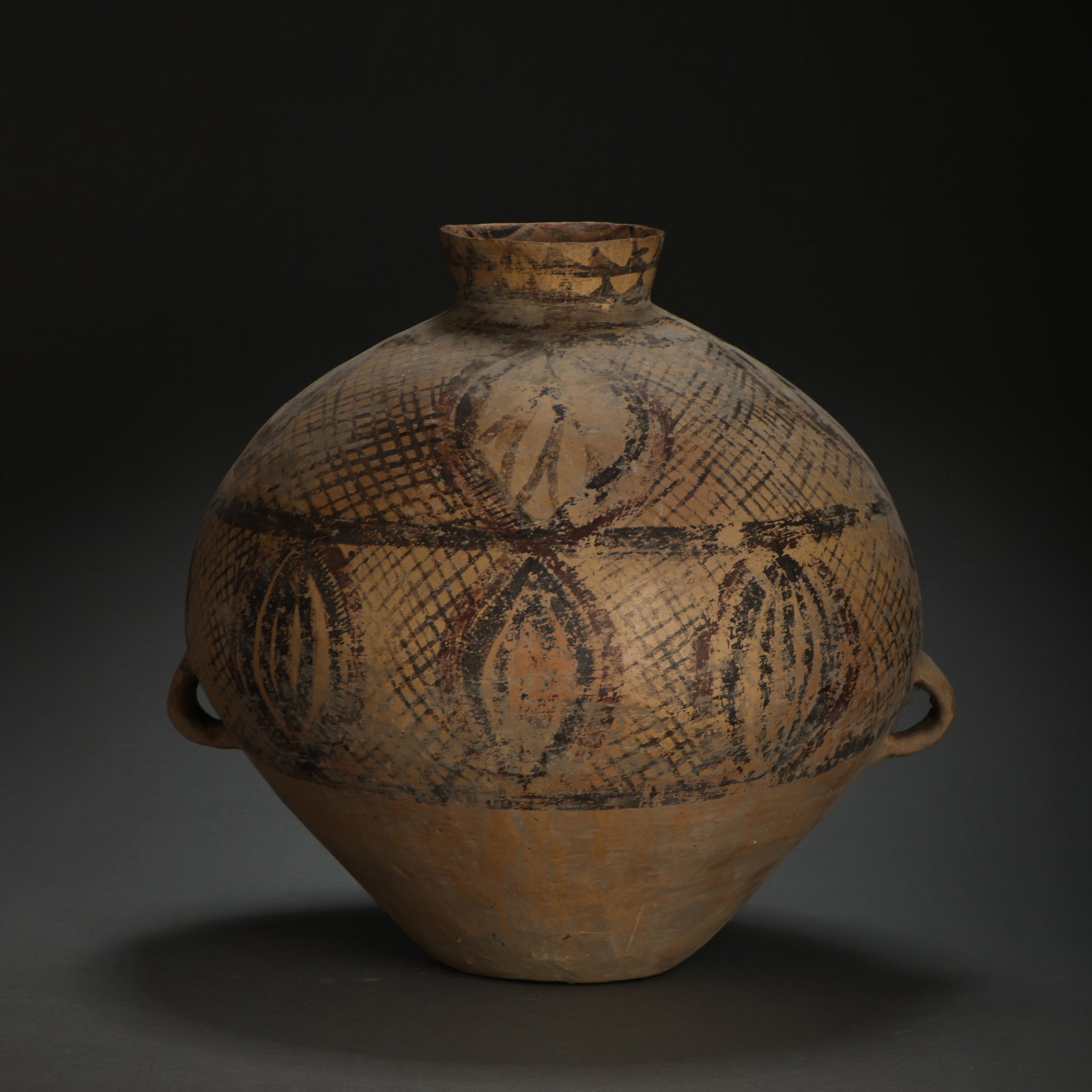 Chinese Majiayao culture painted pottery double ear jar (1 of 9)