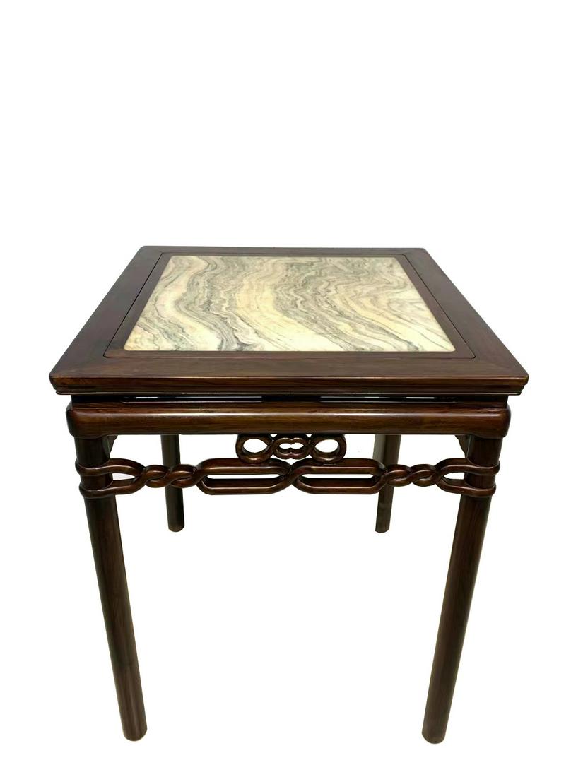 Mahogany marble inlaid square table in Qing Dynasty (1 of 10)