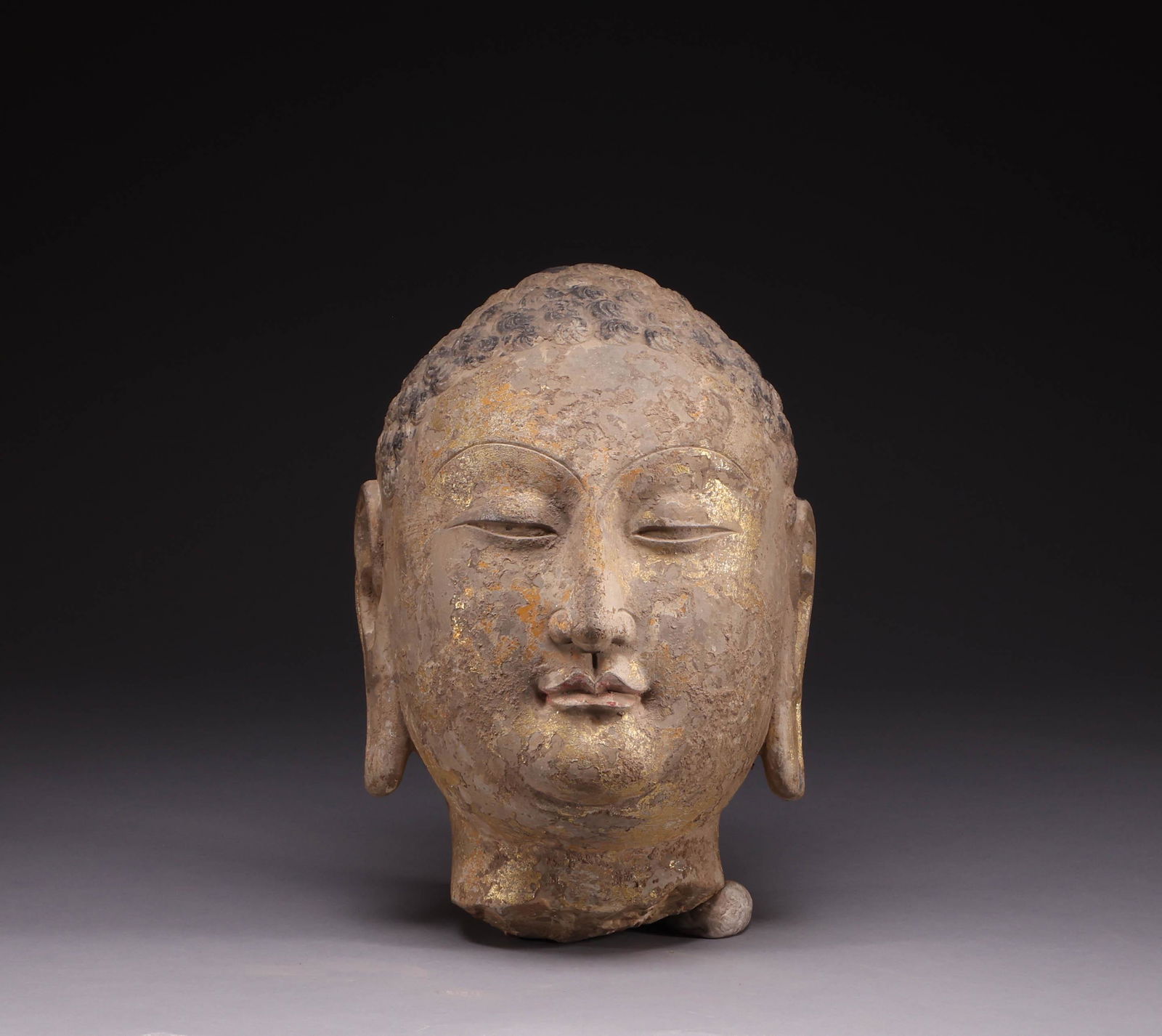 White marble stone Buddha head (1 of 7)