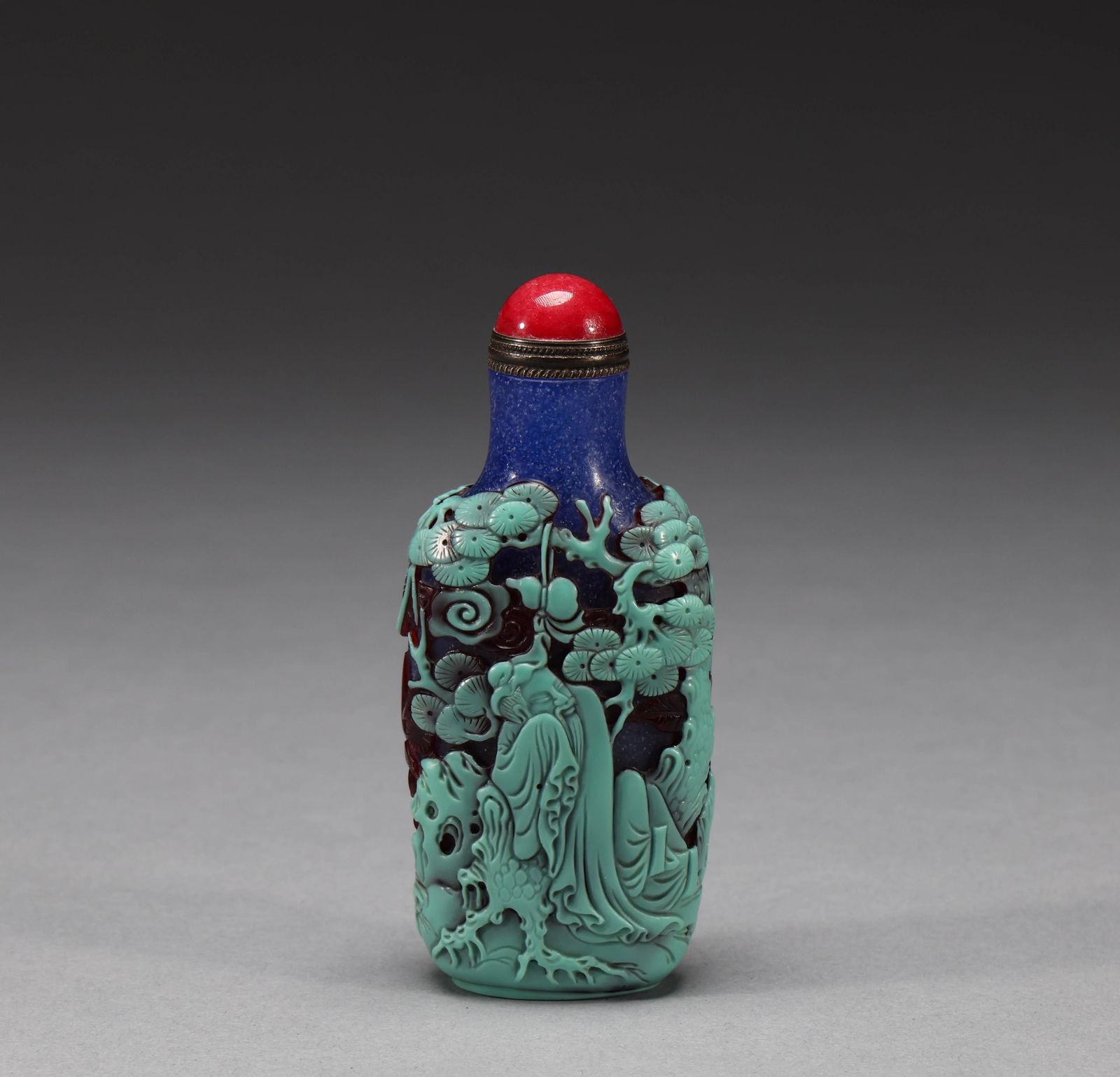 Qing Dynasty colored glass snuff bottle (1 of 6)
