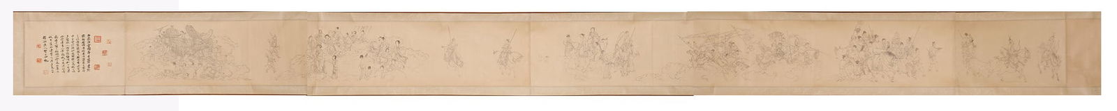 Long volume of anonymous characters on silk (1 of 8)