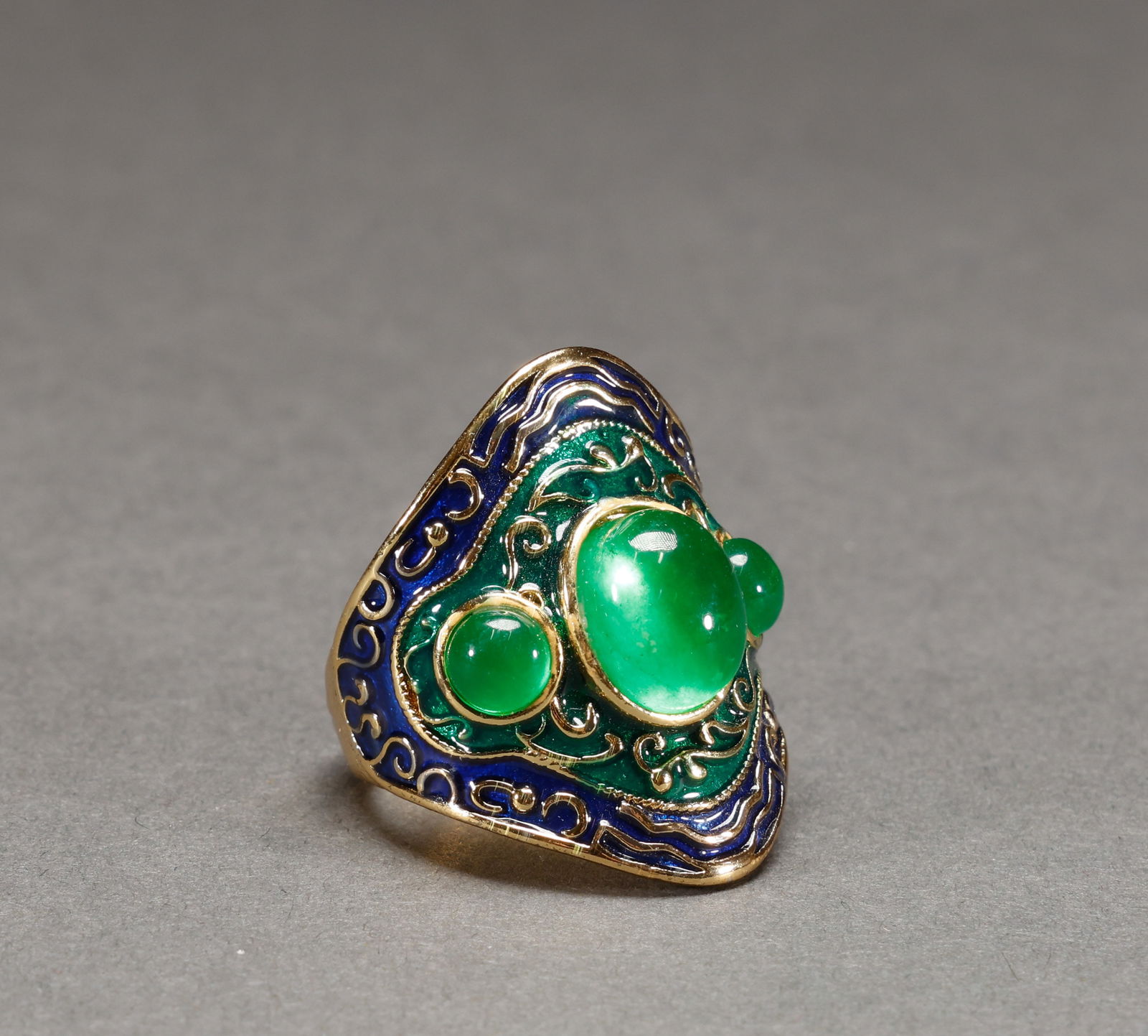 Qing Dynasty silver jade jewelry ring (1 of 6)