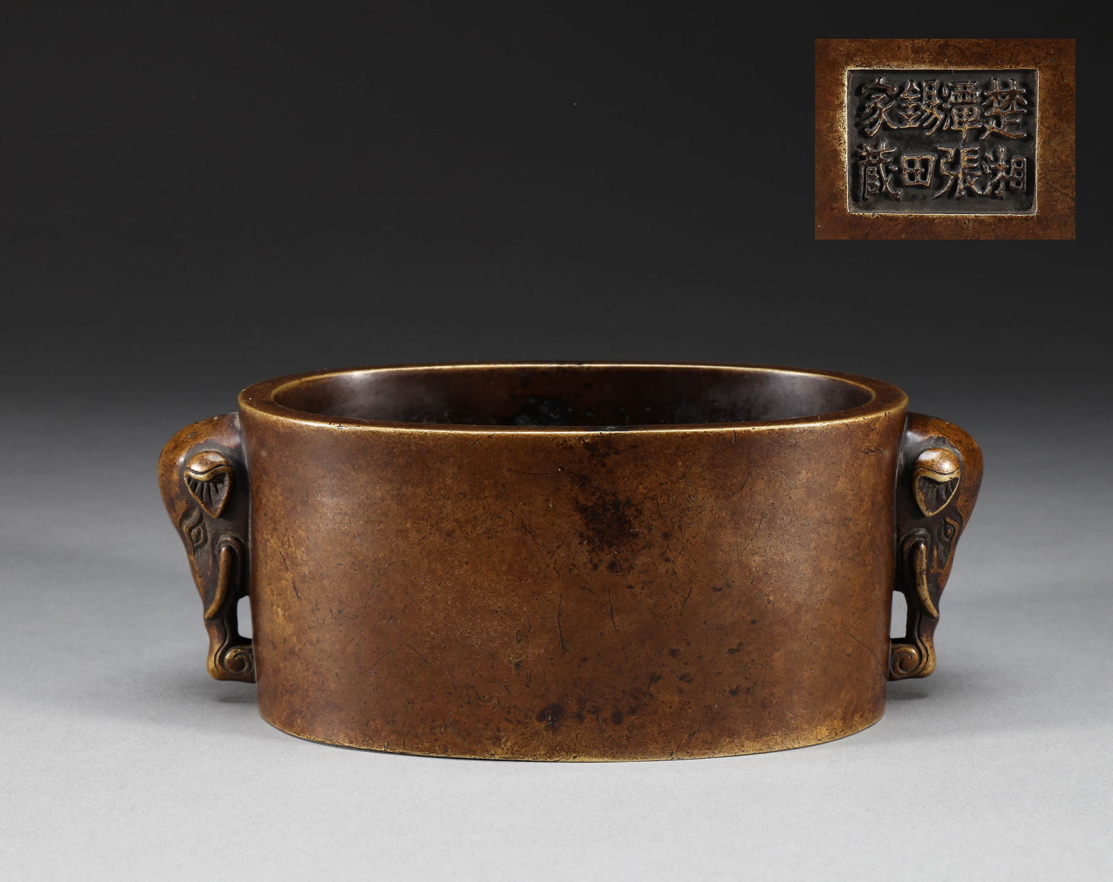 Ming Dynasty copper elephant ear incense burner (1 of 8)