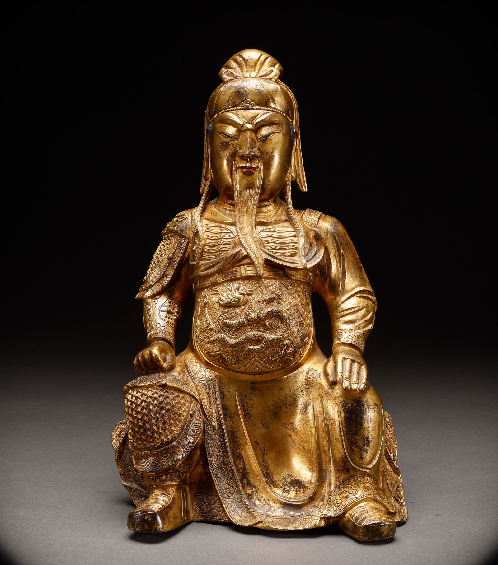 Bronze gilded statue of Guan Gong from the Ming Dynasty (1 of 9)