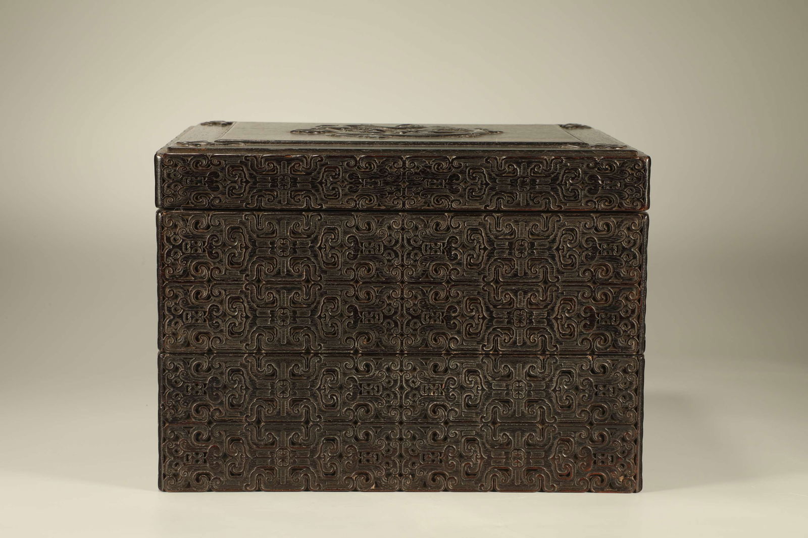 Qing Dynasty Purple Sandalwood Carving Dragon and Phoenix Pattern Wenfang Box Set (1 of 6)