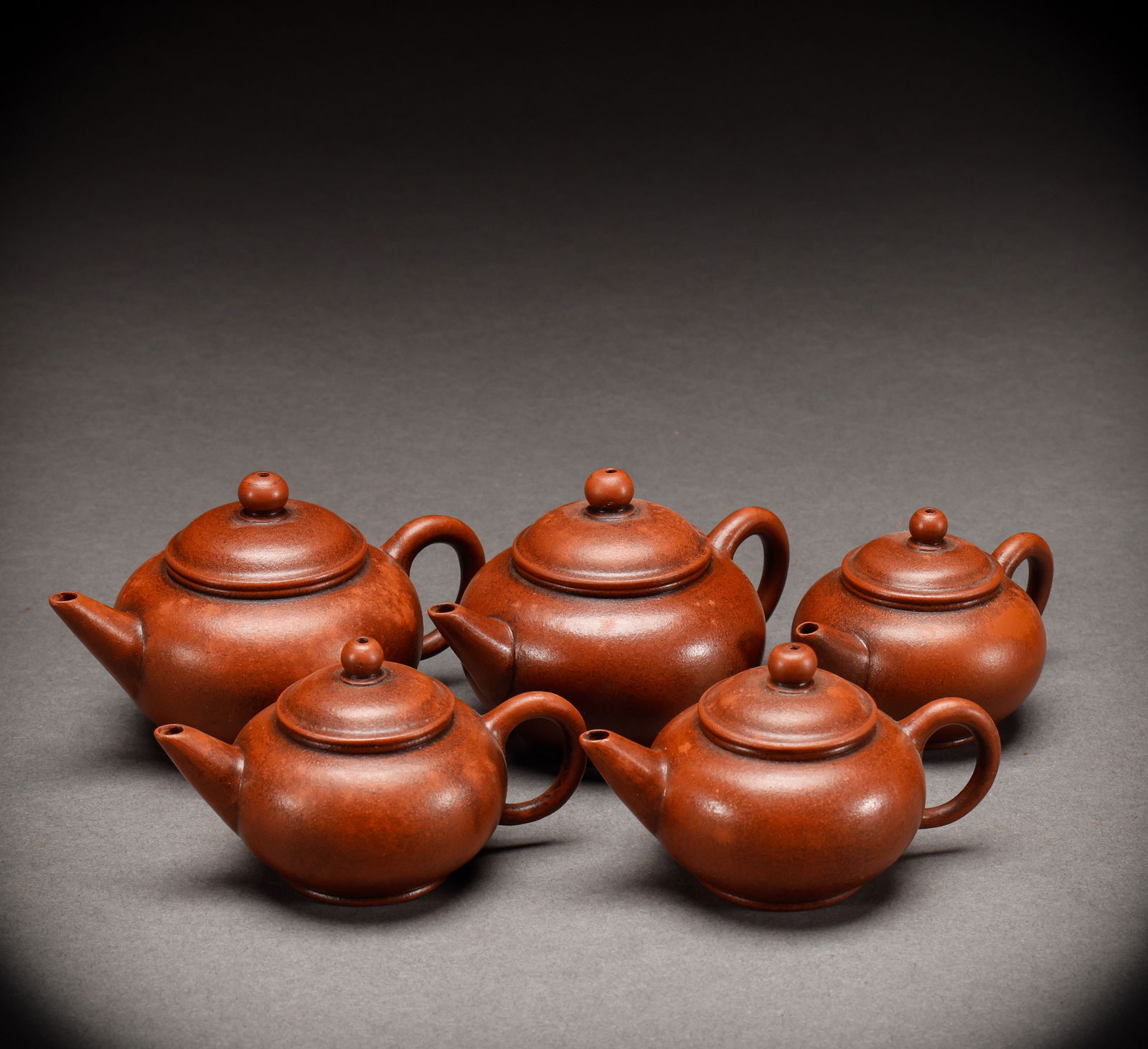 A set of Qing or Republican purple clay teapots (1 of 11)