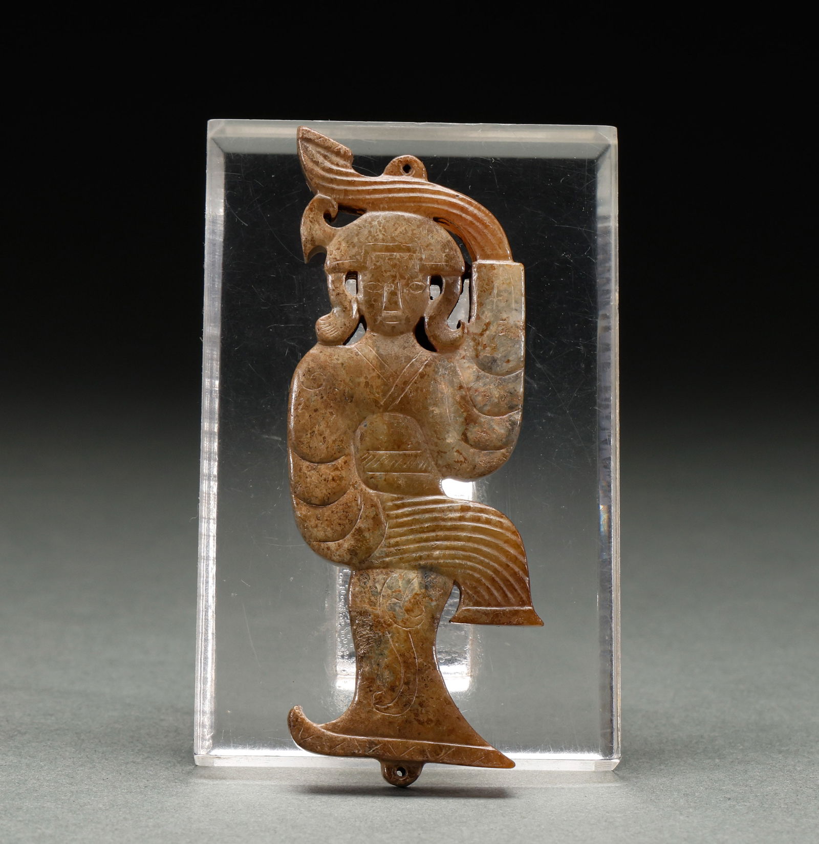 Hotan Jade dancers before the Ming Dynasty: Height: 9cm, Width: 3.5cm, Weight: 51g