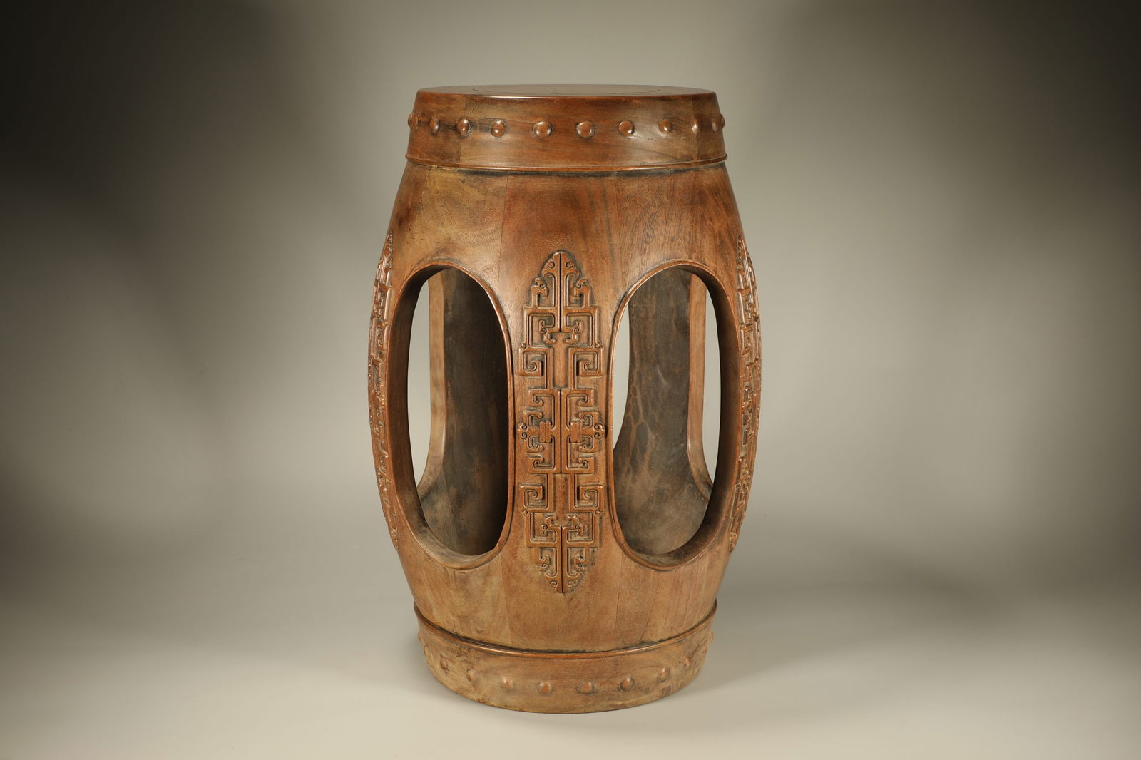 Qing Dynasty Huanghua Pear Carving Guaizi Dragon Pattern Drum Pier (1 of 6)