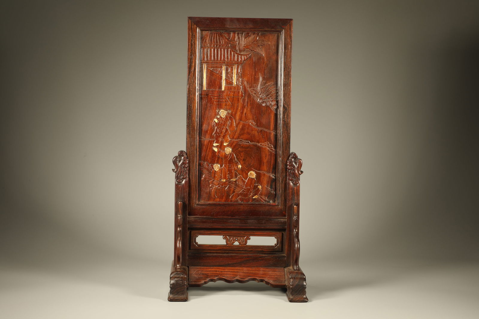 Qing Dynasty Huanghua Pear Carving Figure Screen Insertion (1 of 7)