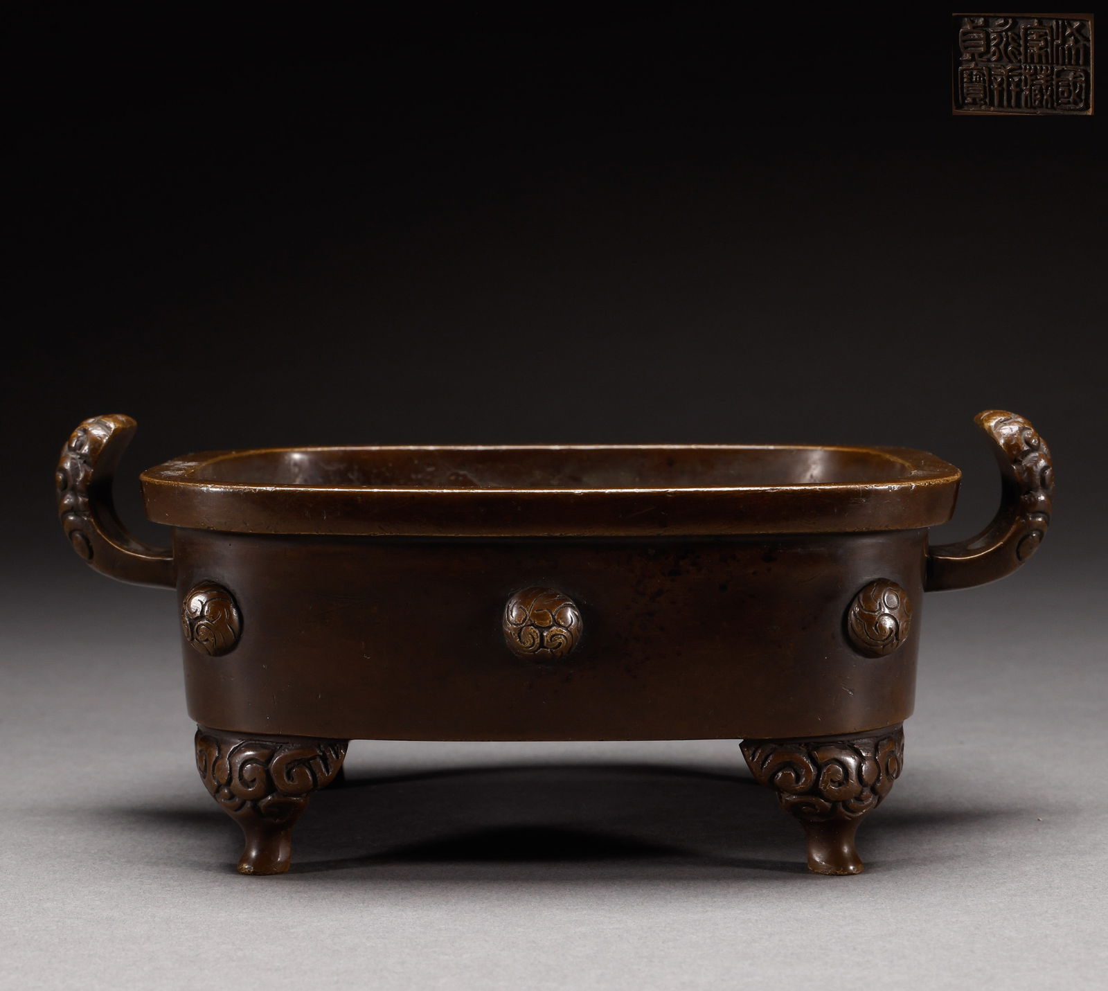 Ming Dynasty copper four legged furnace (1 of 6)