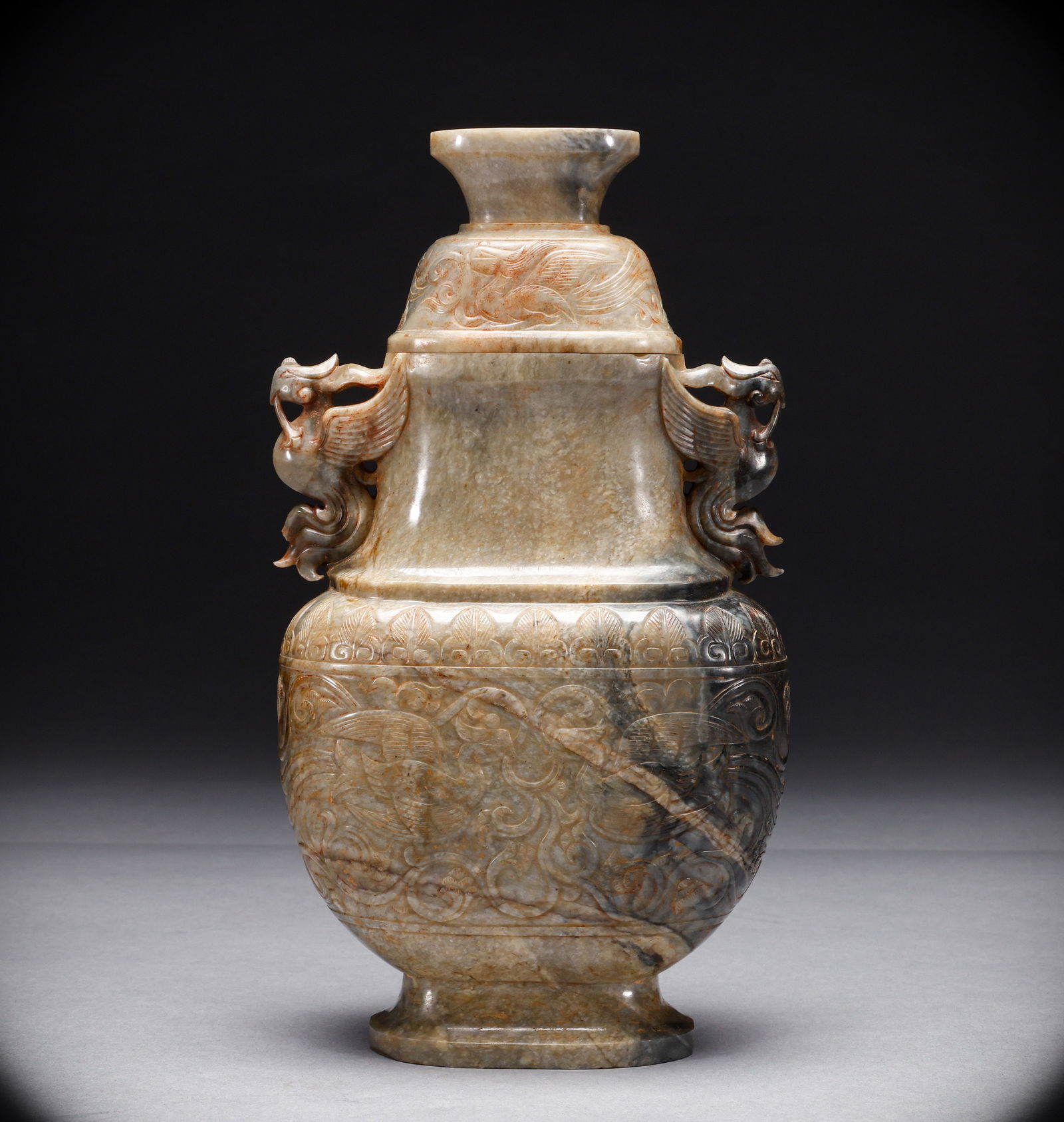 Hotan Jade Double Eared Bottle before the Ming Dynasty (1 of 11)