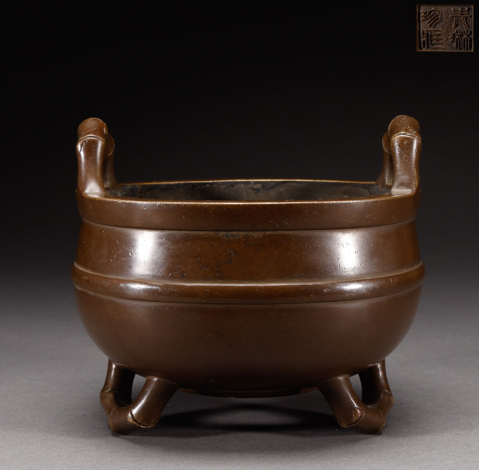 Qing Dynasty copper bamboo patterned furnace (1 of 7)