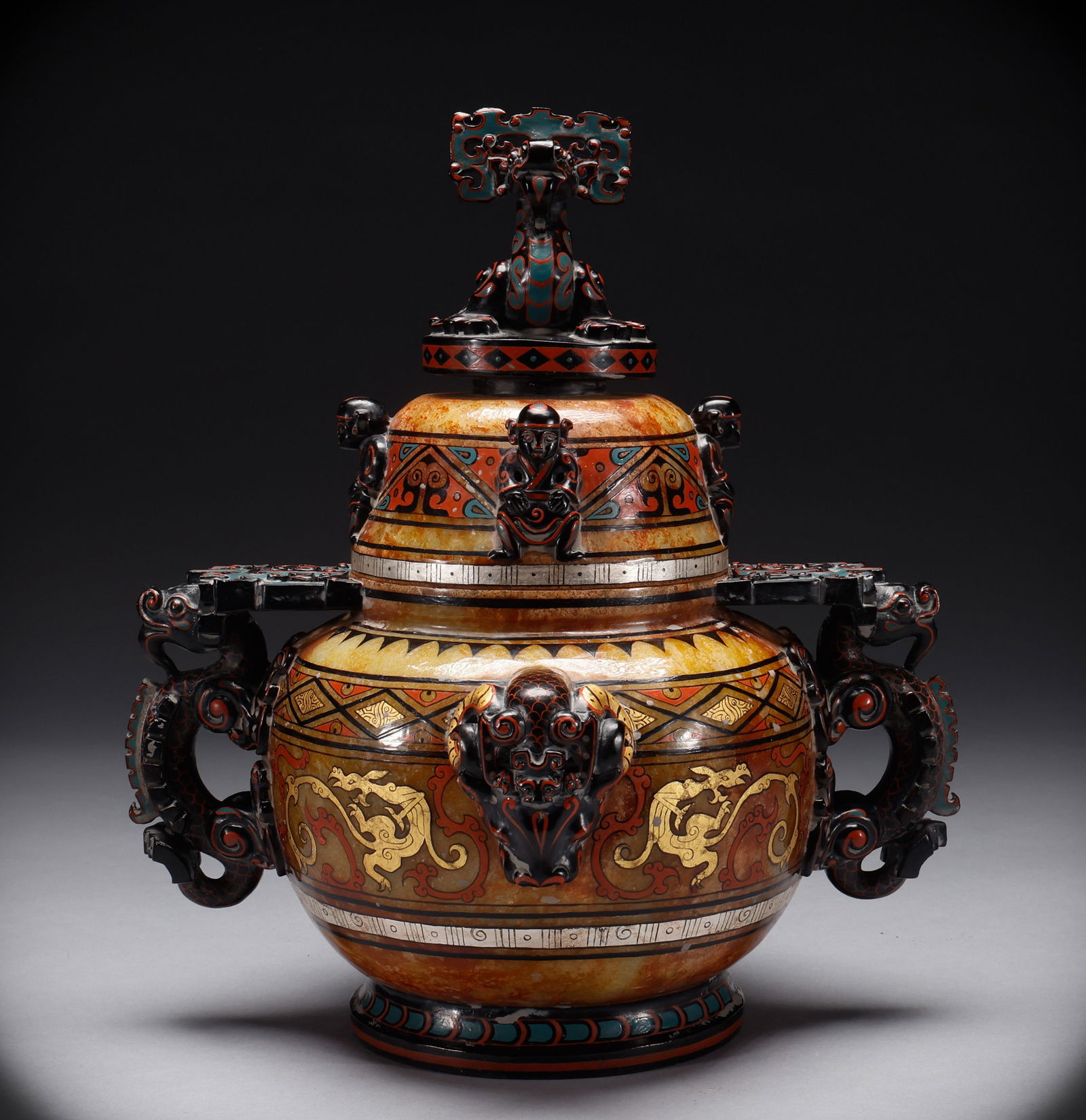 Hotan Jade Painted Furnace before the Ming Dynasty (1 of 12)