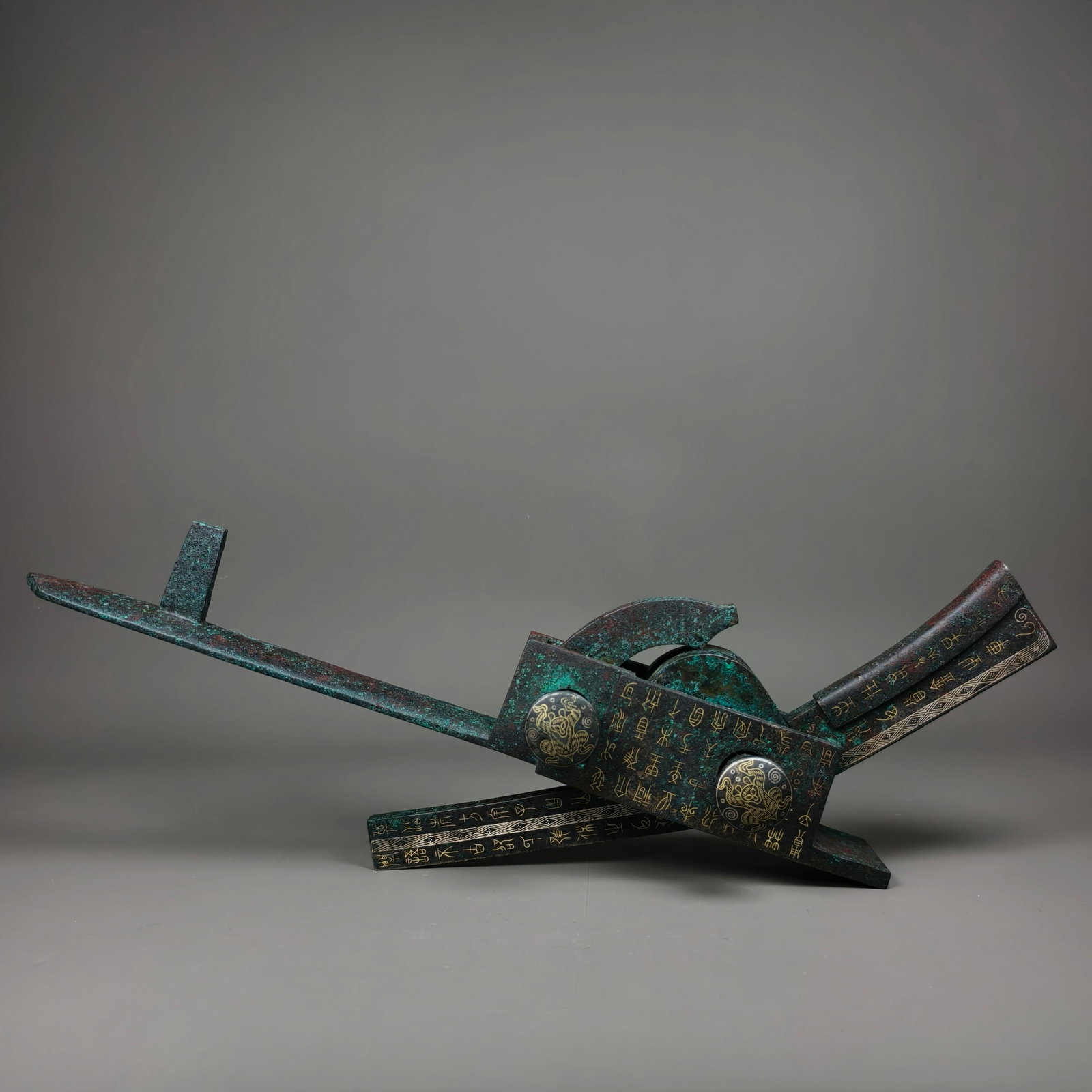 Before the Ming Dynasty, there was a mistake in making copper, gold, and silver: Height: 12cm, Width: 36cm,