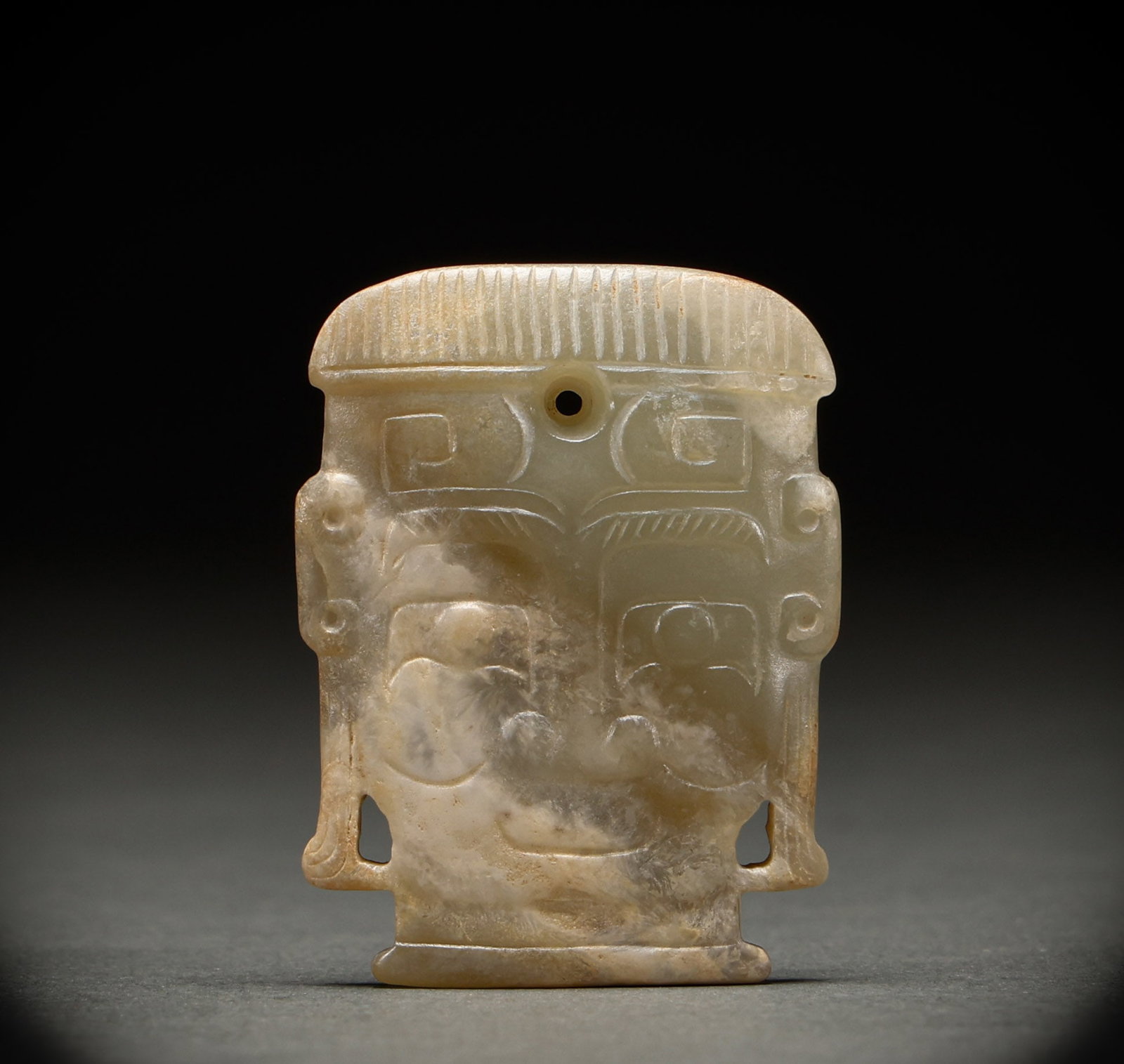 Hotan Jade Man Face Ornament before the Ming Dynasty (1 of 5)