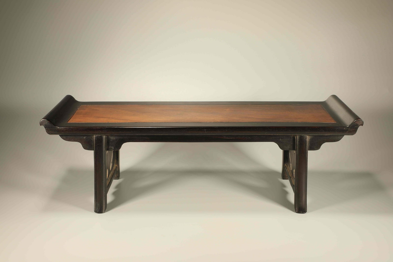 Purple sandalwood inlaid with yellow pear and upturned head cutting table: Length: 61cm, Width: 20cm, Height: 20cm,