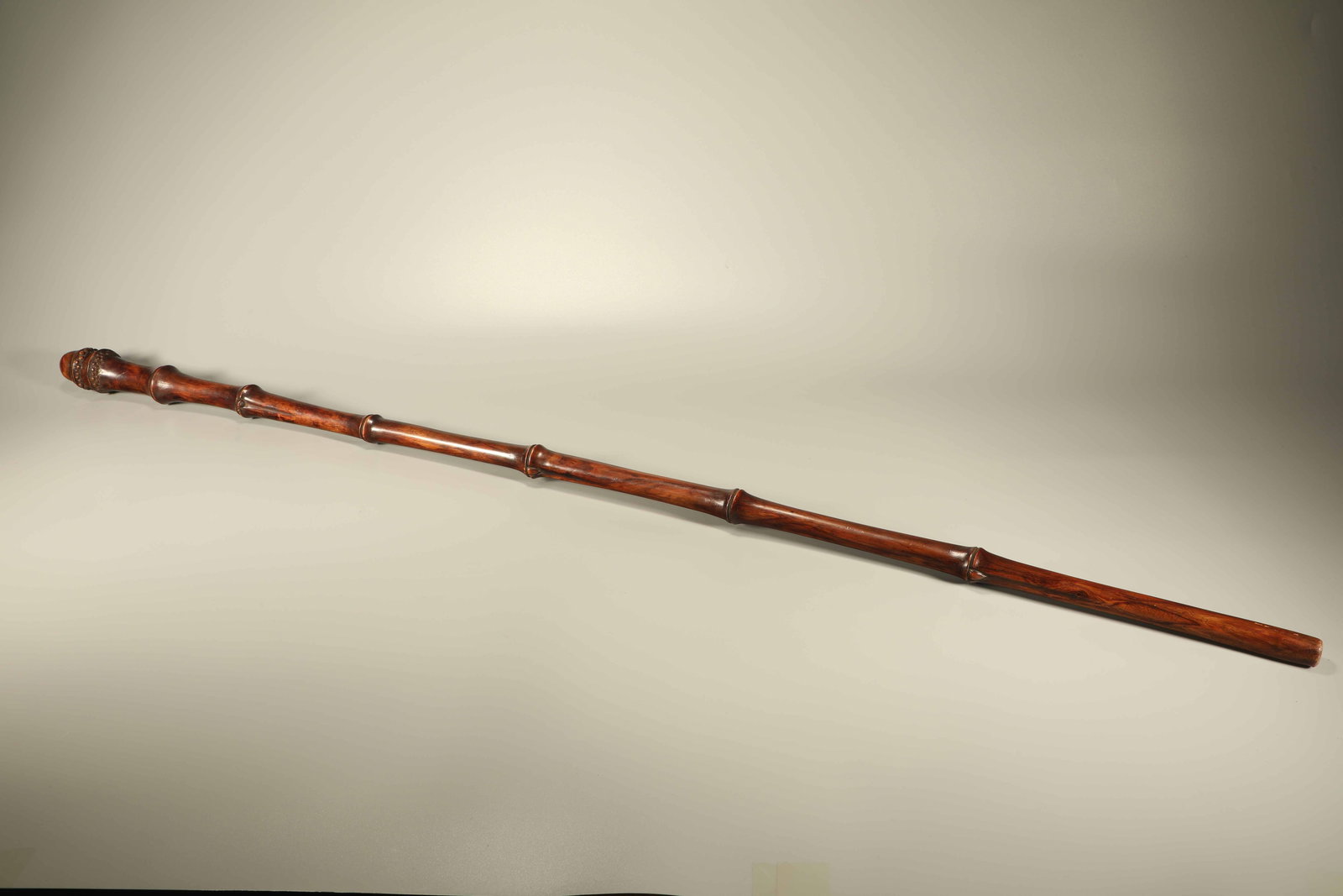 Huanghua Pear Carving Bamboo Cane: Length: 113cm, Width: 5cm,