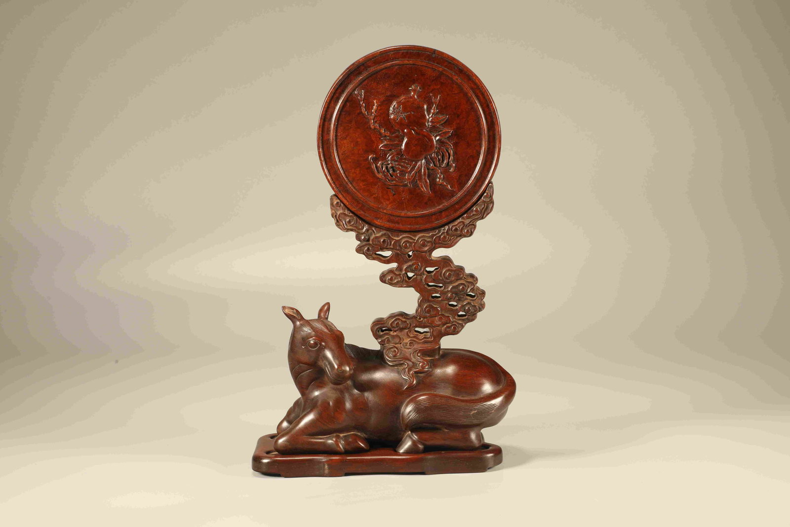Huanghua Pear Carving Lying Horse Three More Ornaments (1 of 8)