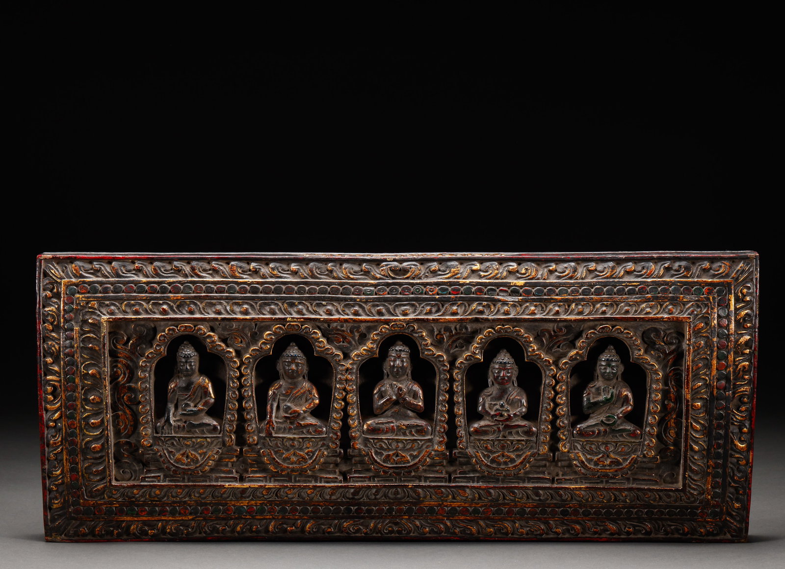 Wooden gilded Buddha tablets from the Qing Dynasty or earlier (1 of 9)