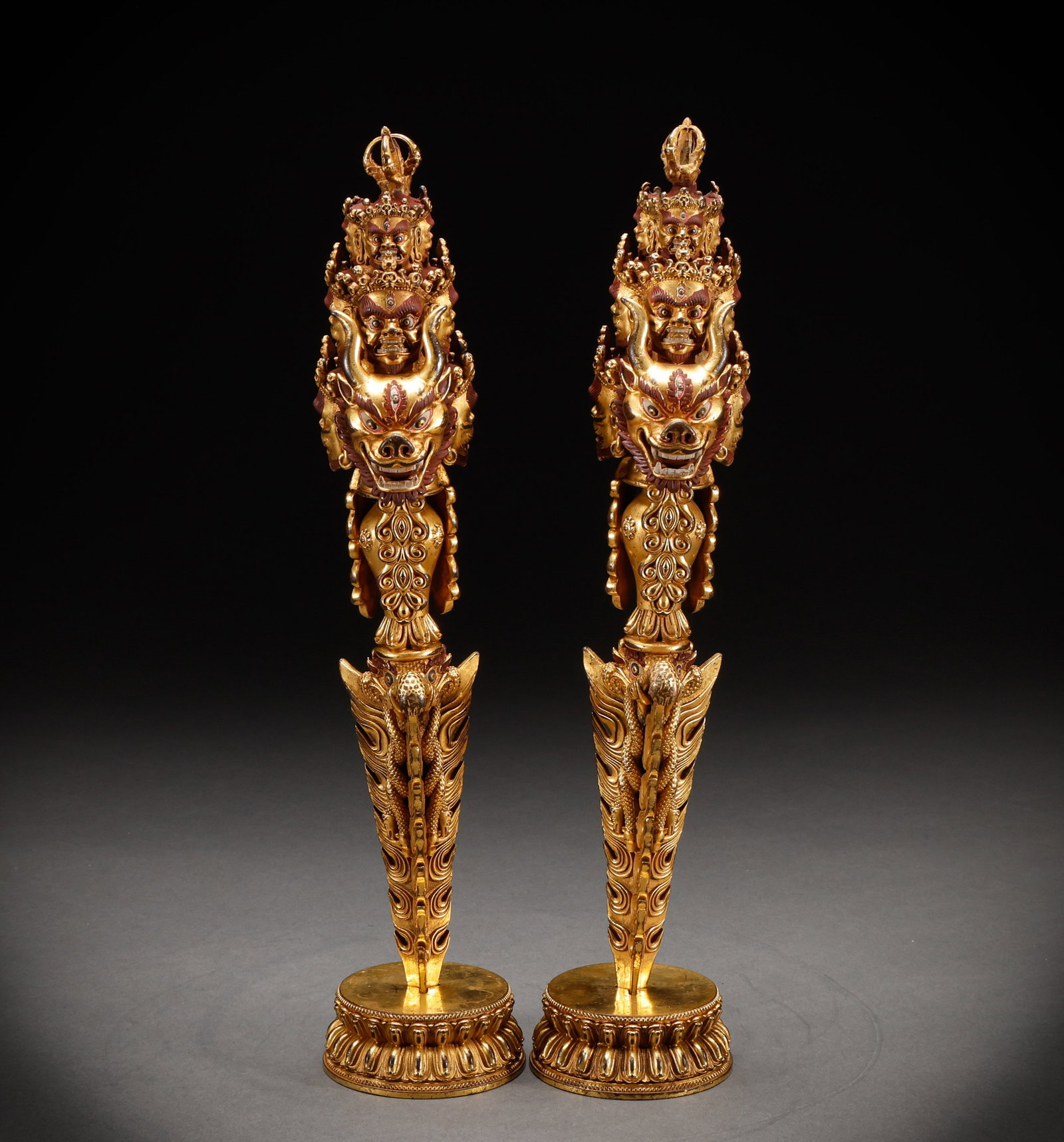 A pair of copper gilded artifacts from the Qing Dynasty (1 of 11)
