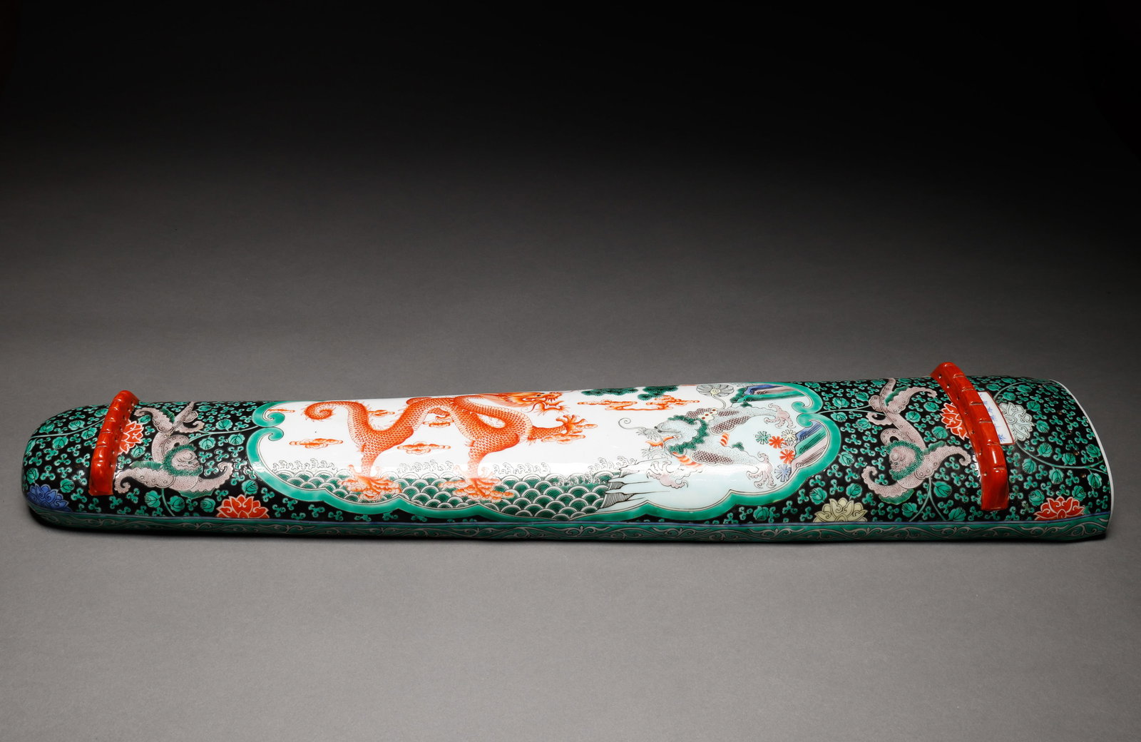 Qing Dynasty Pink Dragon Pattern Qin: Length: 80cm, width: 16cm, weight: 5560g