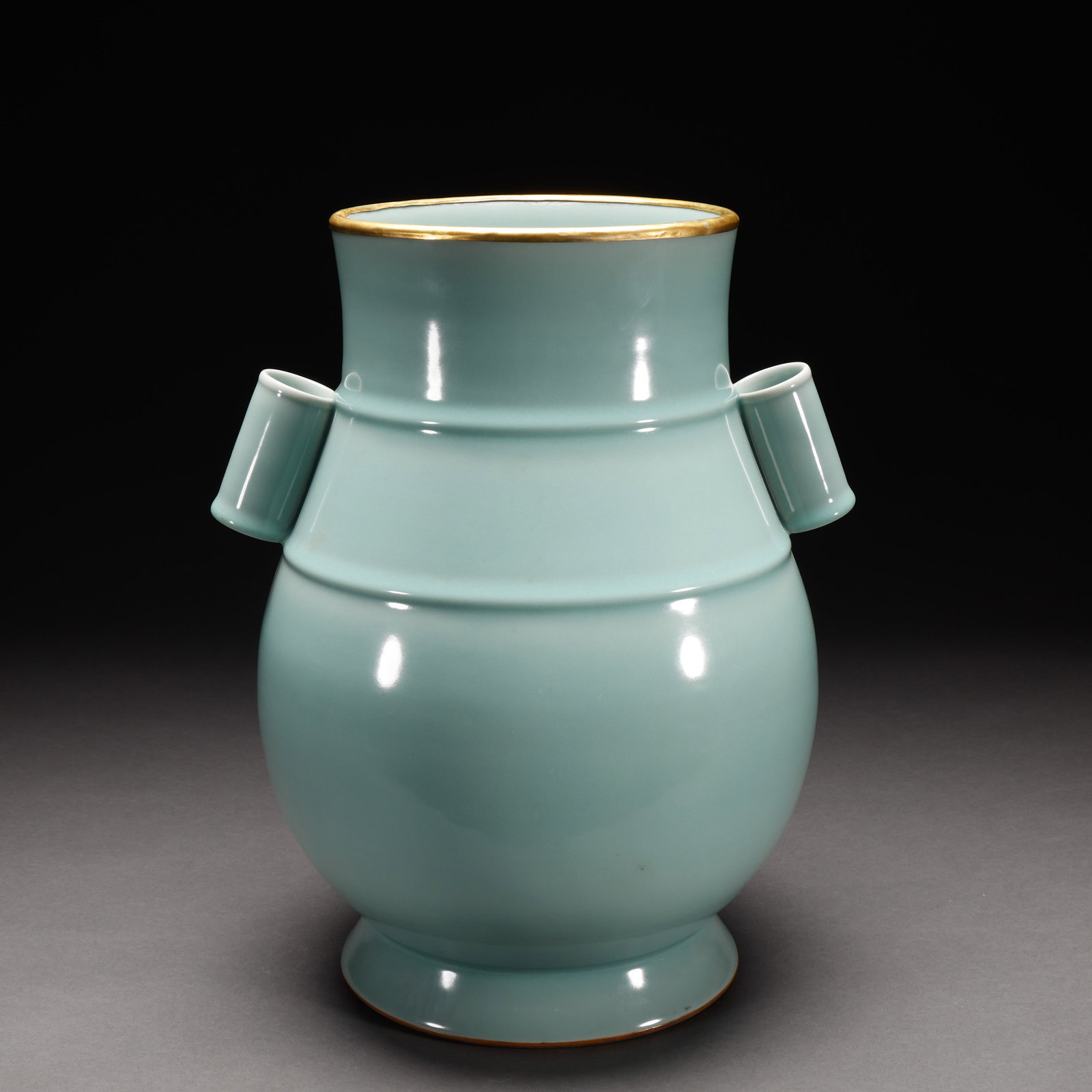 Qing Dynasty Monochrome Glazed Ear Zun (1 of 10)