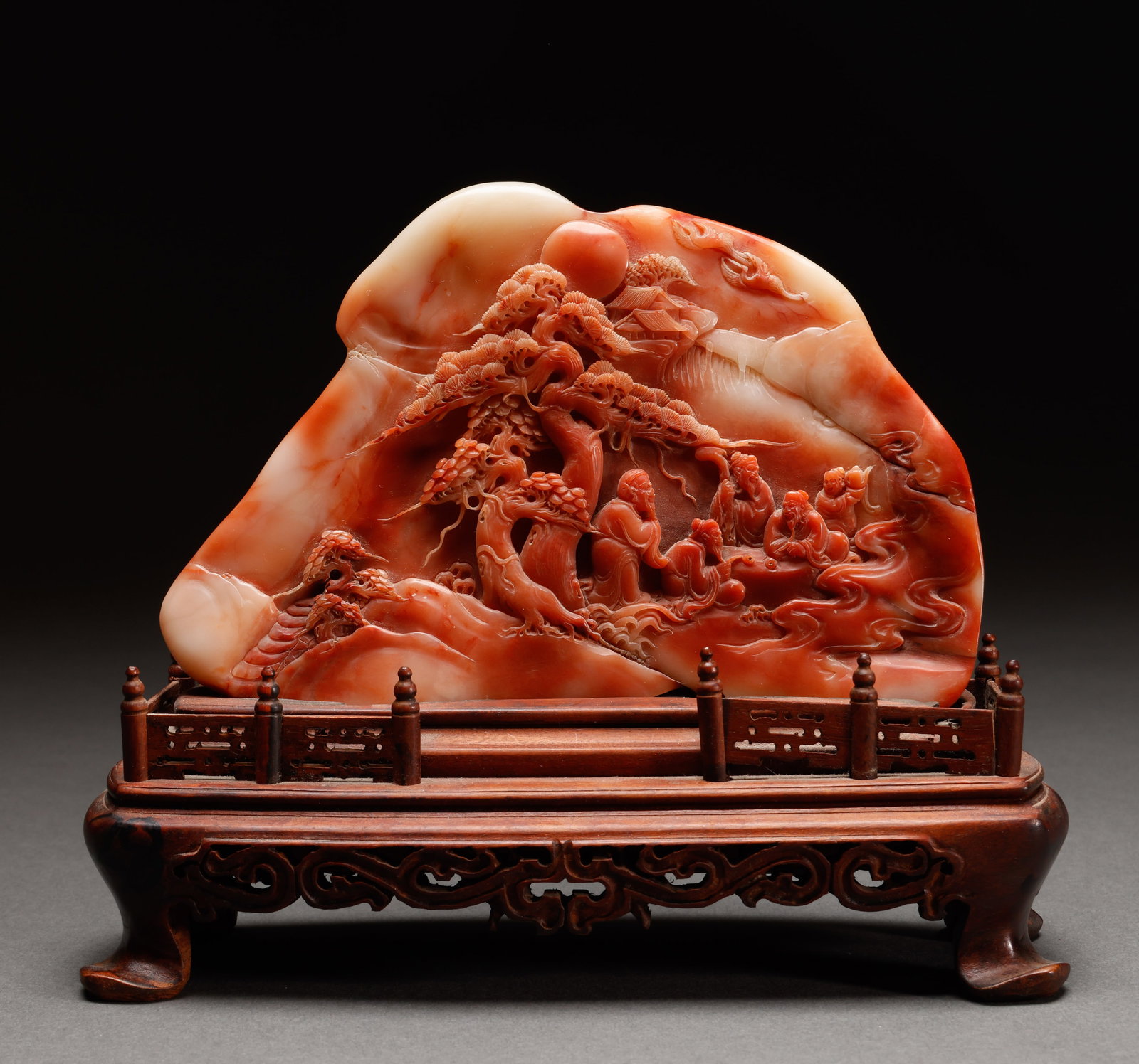 Qing Dynasty Shoushan Furong Shishanzi: Height: 17cm, width: 21cm, weight: 682g