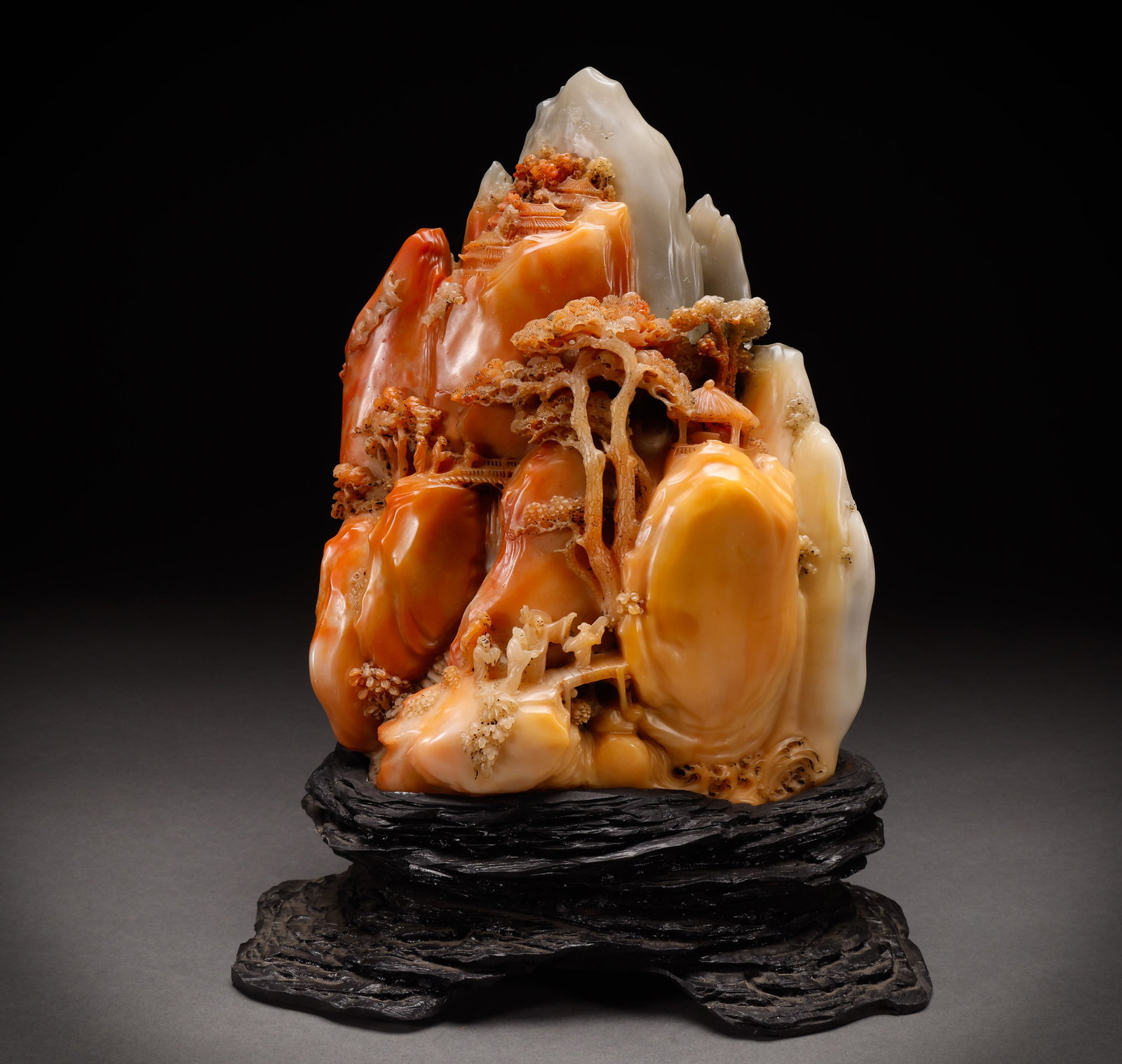 Story of Shoushan Stone Figures in the Qing Dynasty: Shanzi: Height: 34cm, Width: 27cm, Weight: 8454g