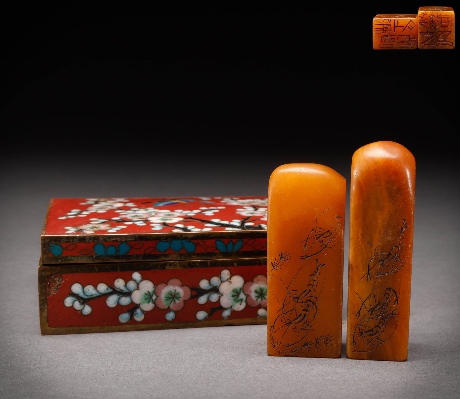 A set of seals from Tian Huangshi, Shoushan, Qing Dynasty: Height: 7cm, Width: 3cm, Weight: 178g