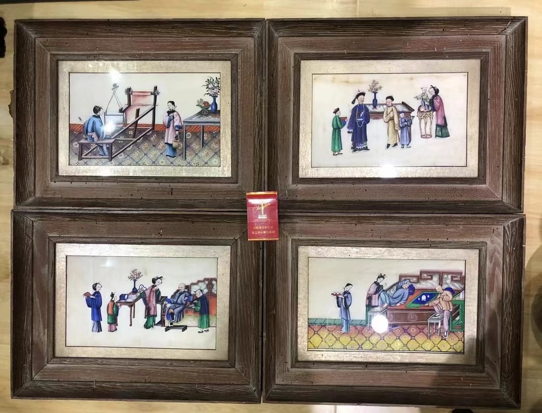 Four Story Illustrations of Qing Dynasty Characters Returning from Europe (1 of 8)