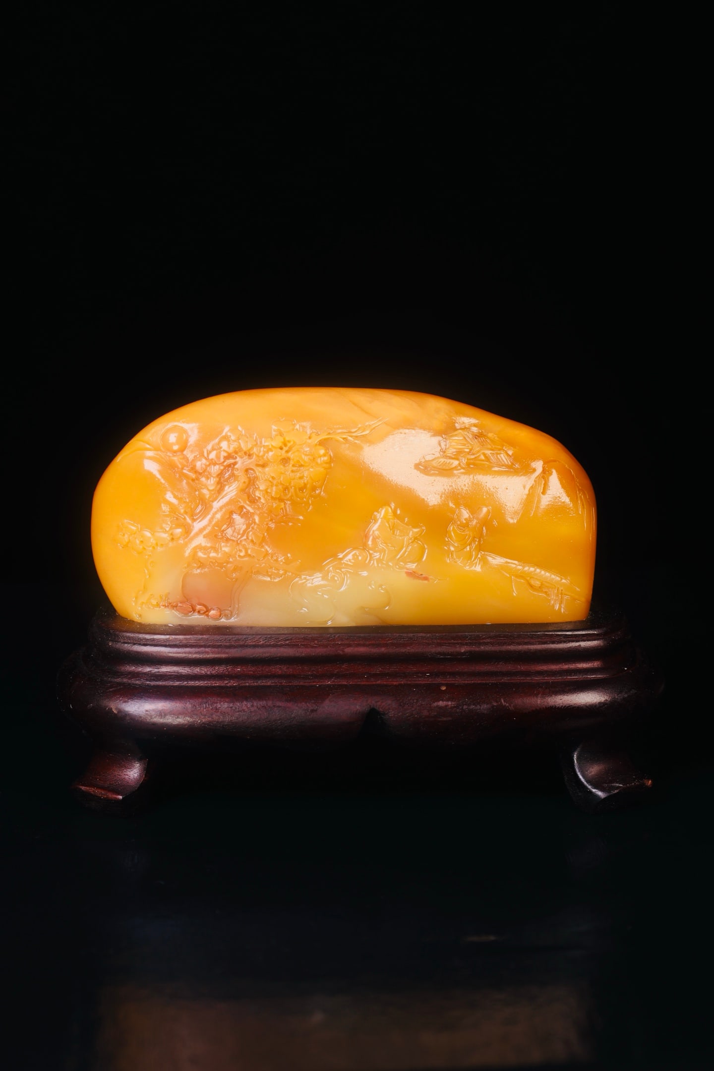 Qing Dynasty Shoushan Tian Huangshi Character Story Ornament: Shoushan Stone Thin Intent Landscape Figure Shaped OrnamentSpecification: Height 4.8-9.5cm, Weight 160g, Oil rich Stone, Thin and Shallow Carving of Mountain and Forest Leisure Scenery, Elegant and Cl