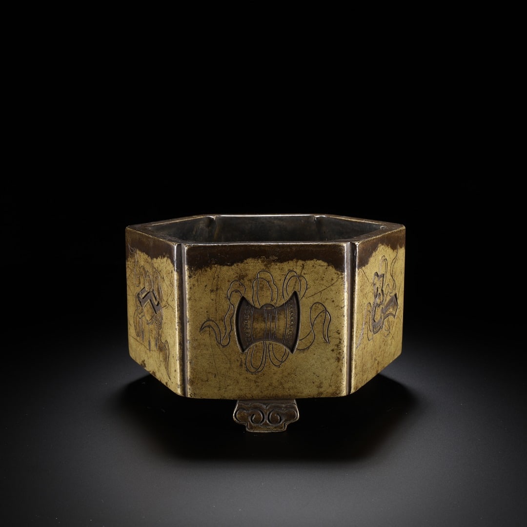 Ming Dynasty copper octagonal patterned incense burner - 6