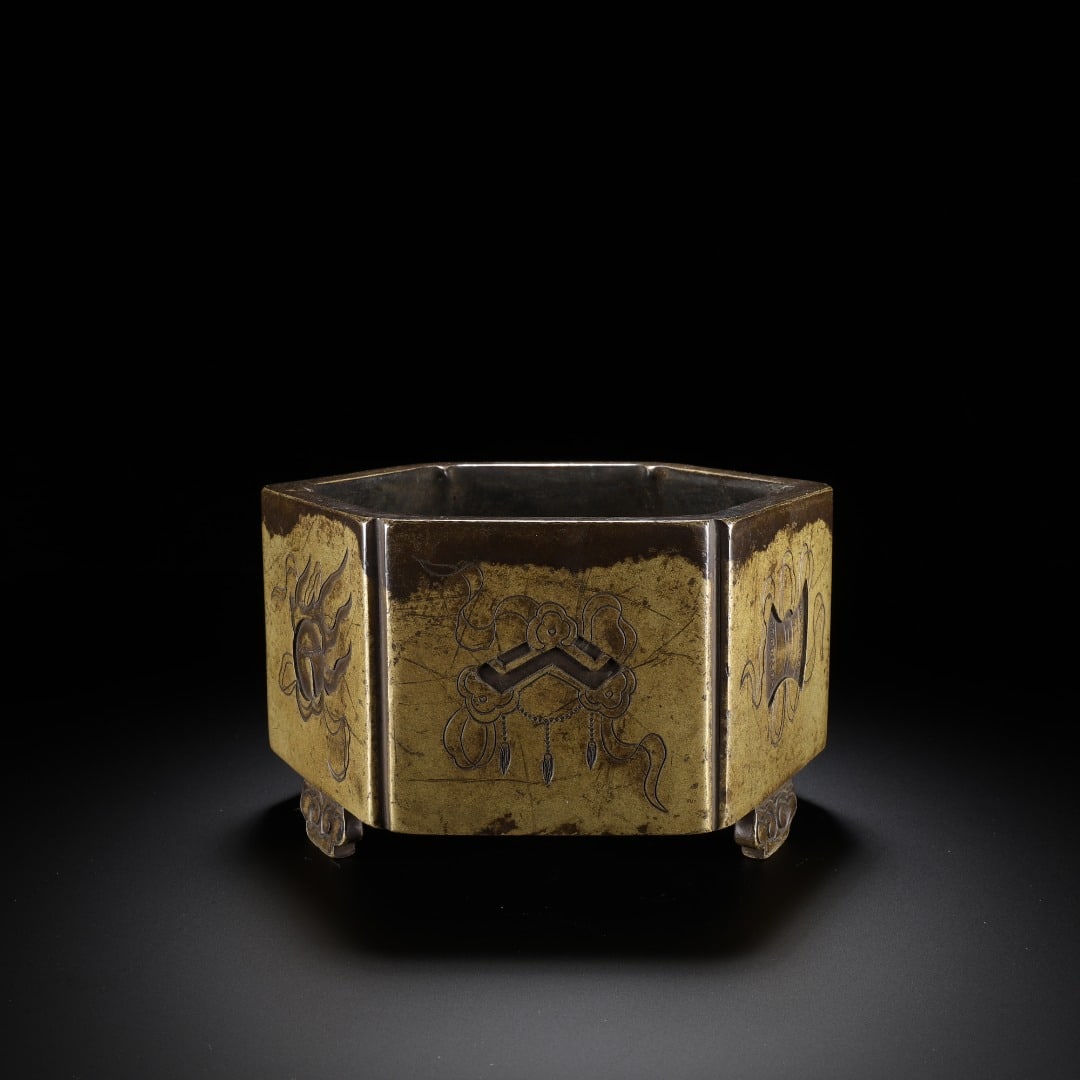Ming Dynasty copper octagonal patterned incense burner - 7